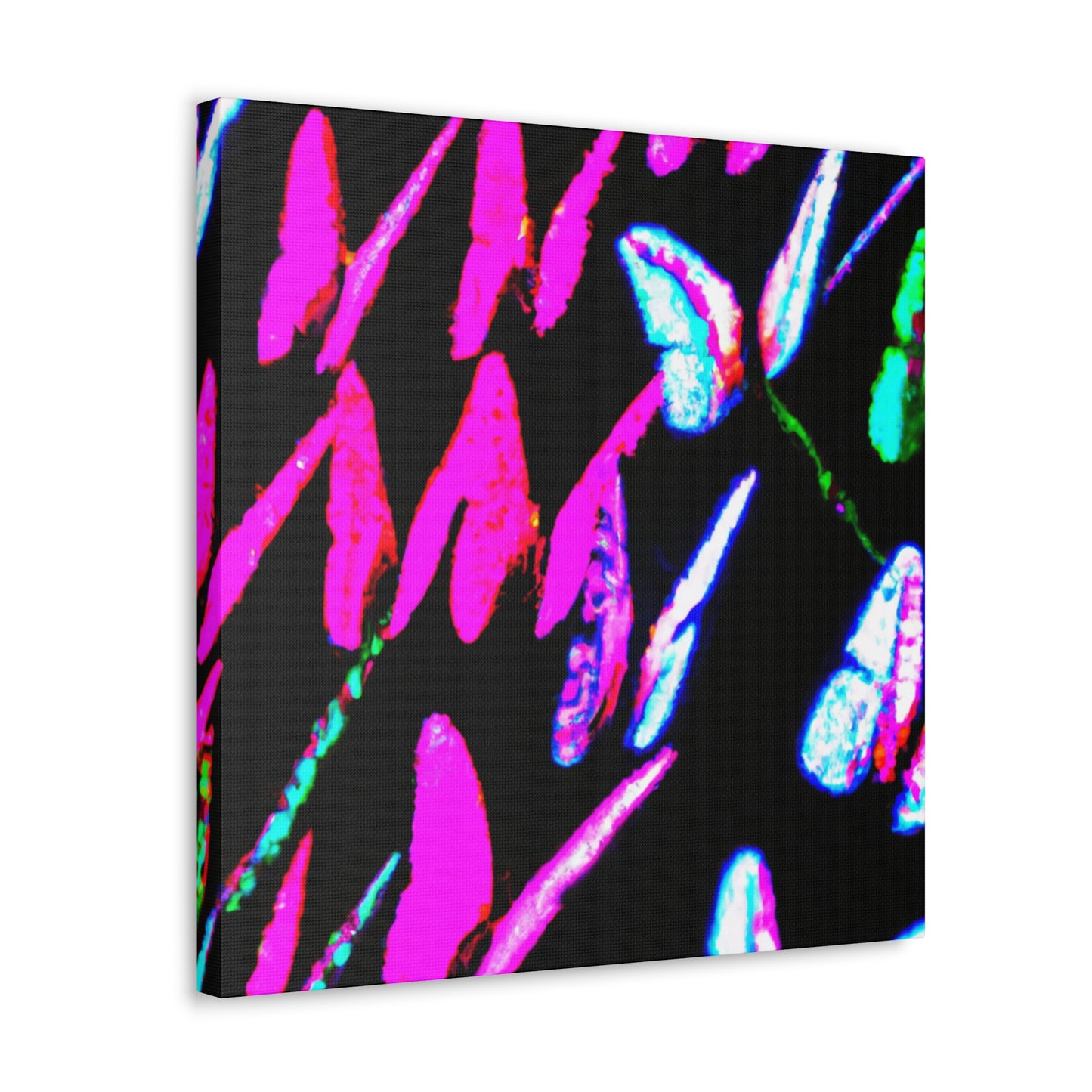 "Neon-Butterfly Prism" Neon Butterflies Art Canvas
