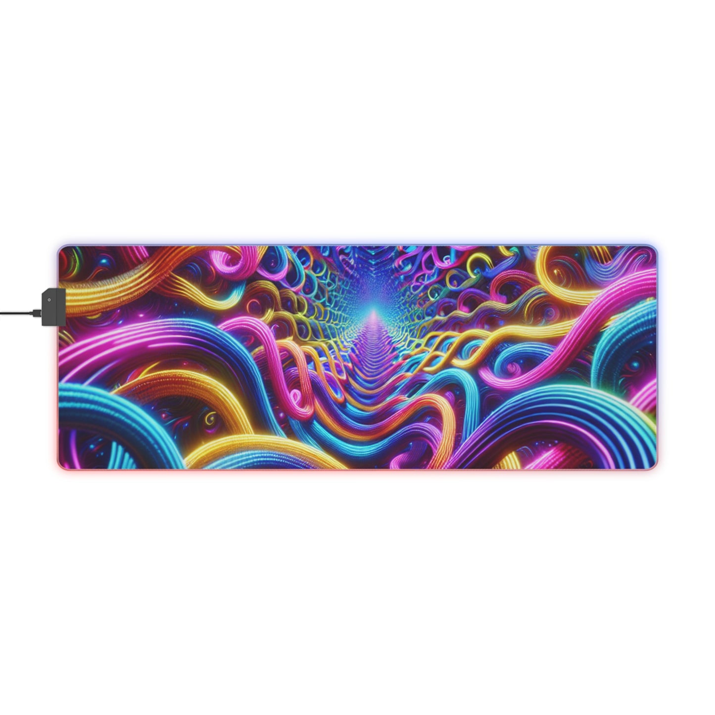 Vivid Technicolor Dreamscape. NEON Infinity Patterns Art LED Mousepad