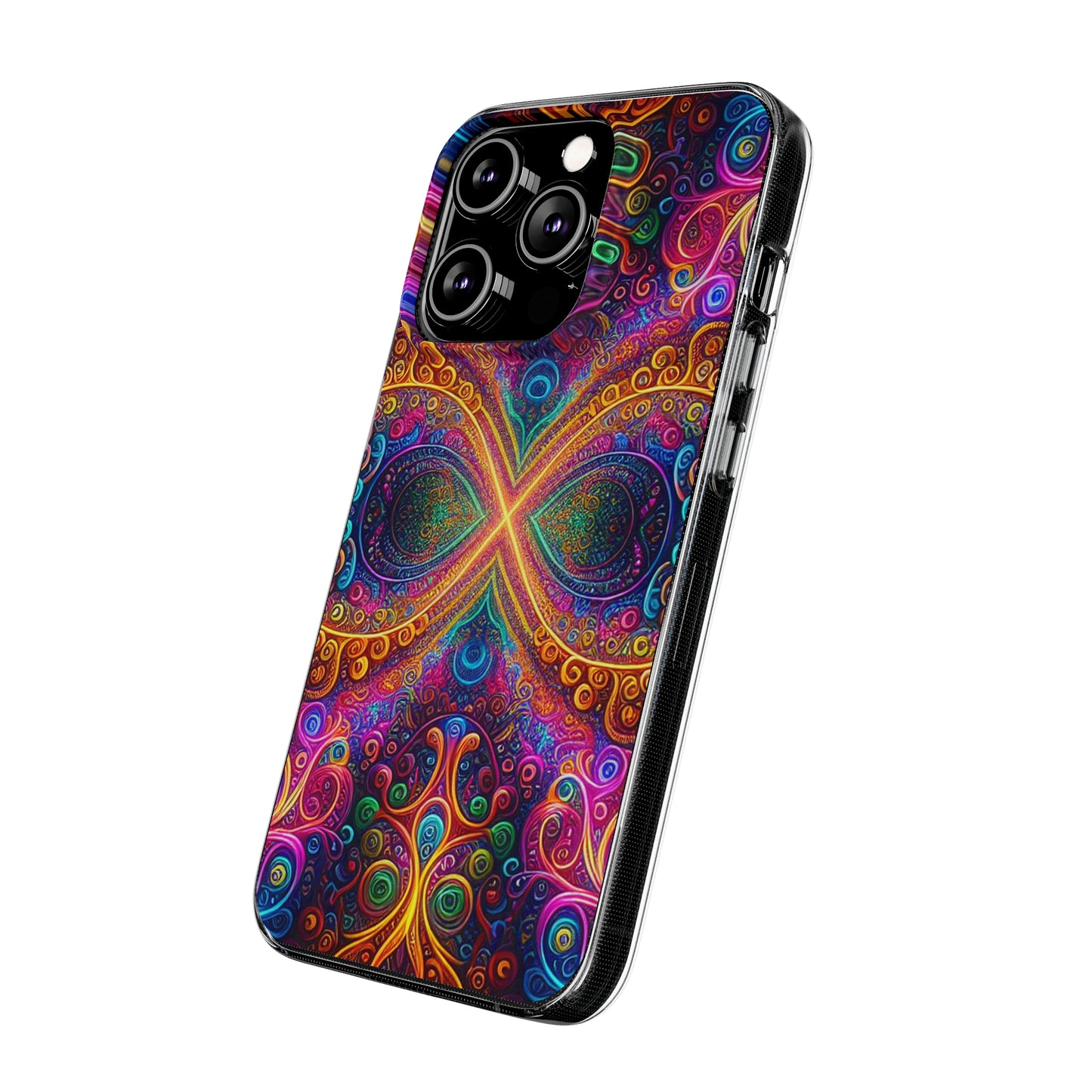 Vibrant Trippy Neon Infinity Swirls Infinity Patterns Art Polycarbonate Phone Case