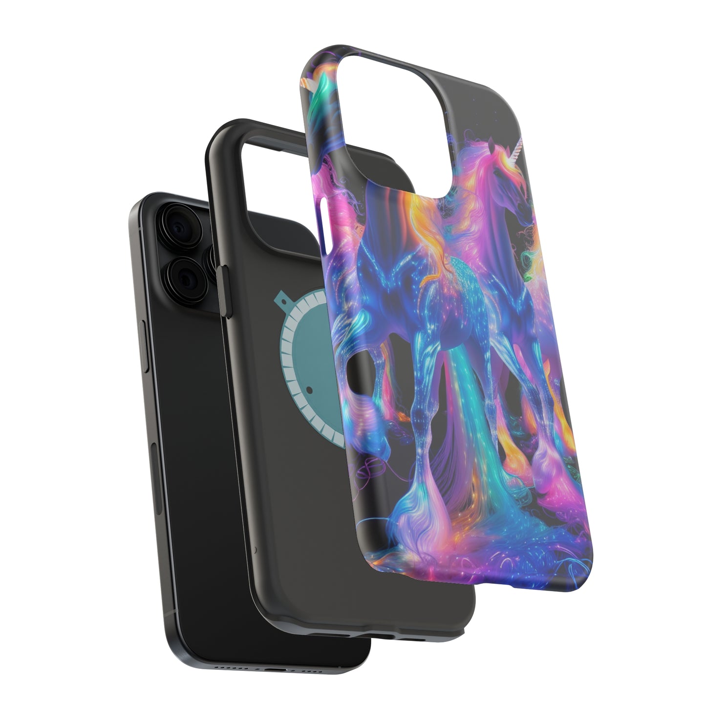 Neon Unicorn Bliss Neon Unicorns Premium Art Magsafe Magnet Tough IPhone 13 14 15 Pro Plus Max and Mini in Matte and Glossy Phone cases