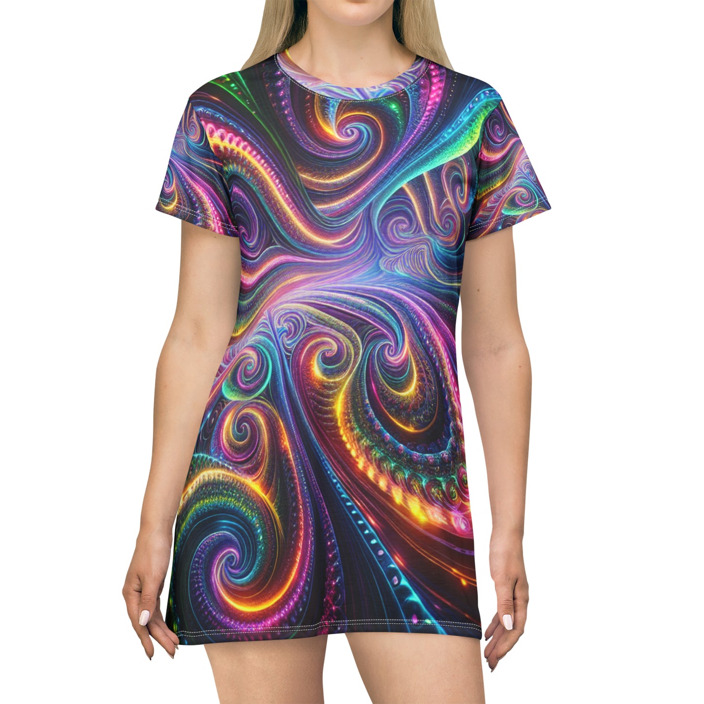 Cosmic Chromatic Infinity. Infinity Patterns Womans T Shirt Dress
