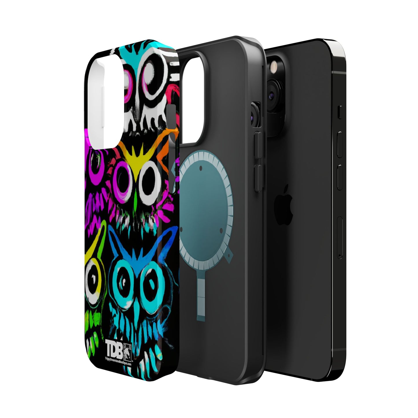 TDB iPhone Magnetic Tough Case - Psychedelic Rave Owl Design