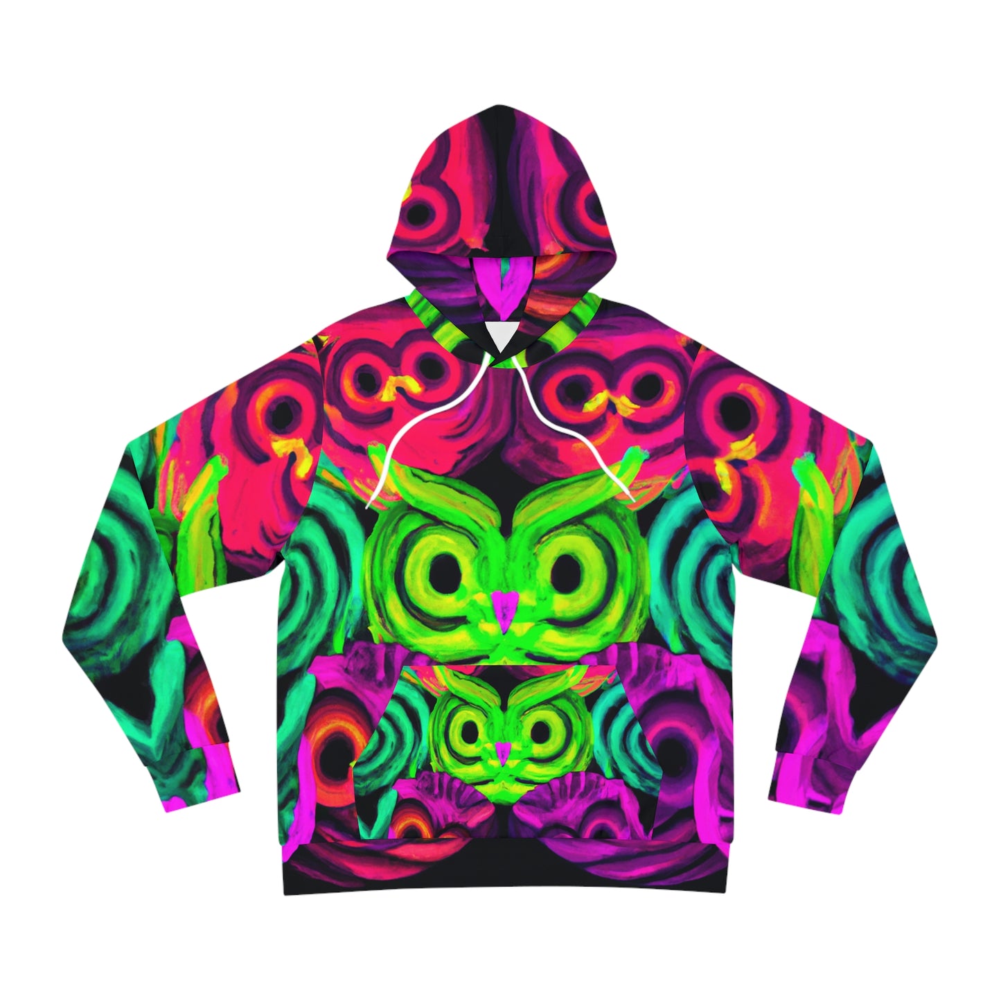 Neon Nocturnes - NEON Owls AOP Hoodie