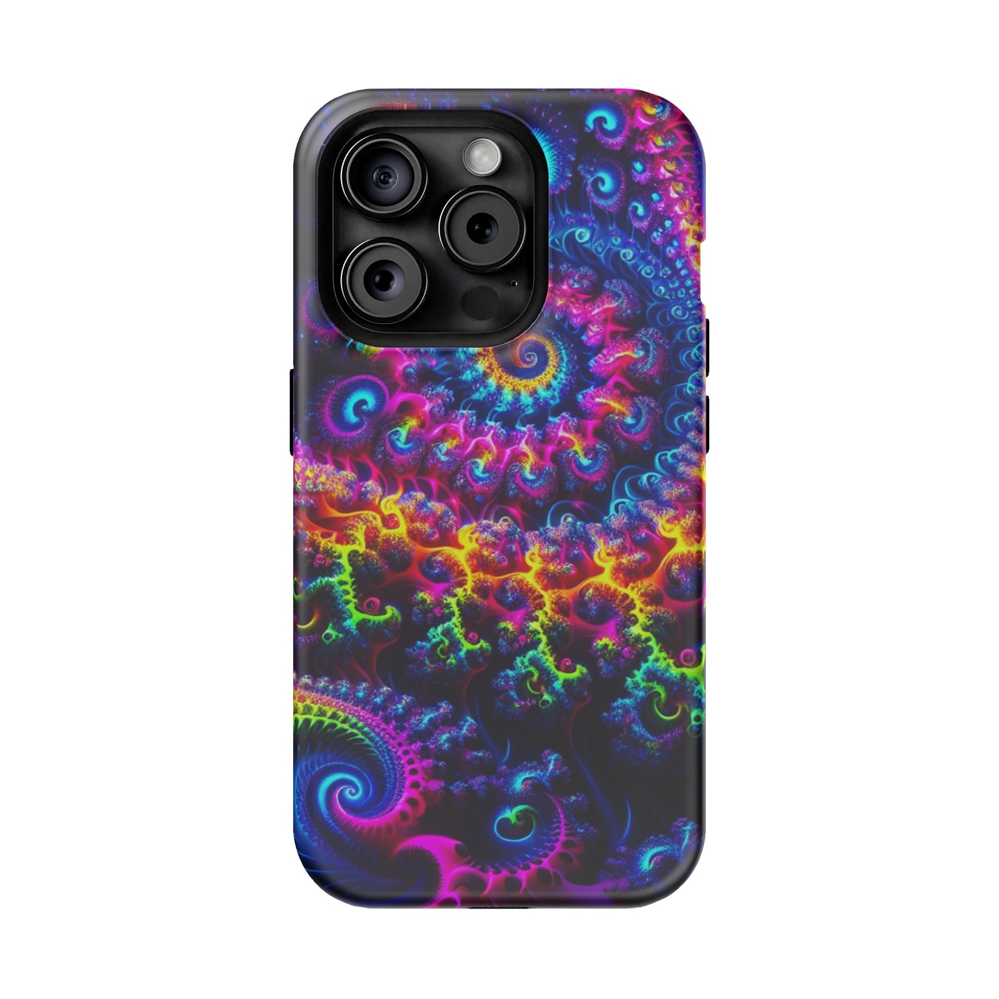 Twilight Infinyscape Neon Trippy Infinity Patterns Premium Art Magsafe Magnet Tough IPhone 13 14 15 Pro Plus Max and Mini in Matte and Glossy Phone cases
