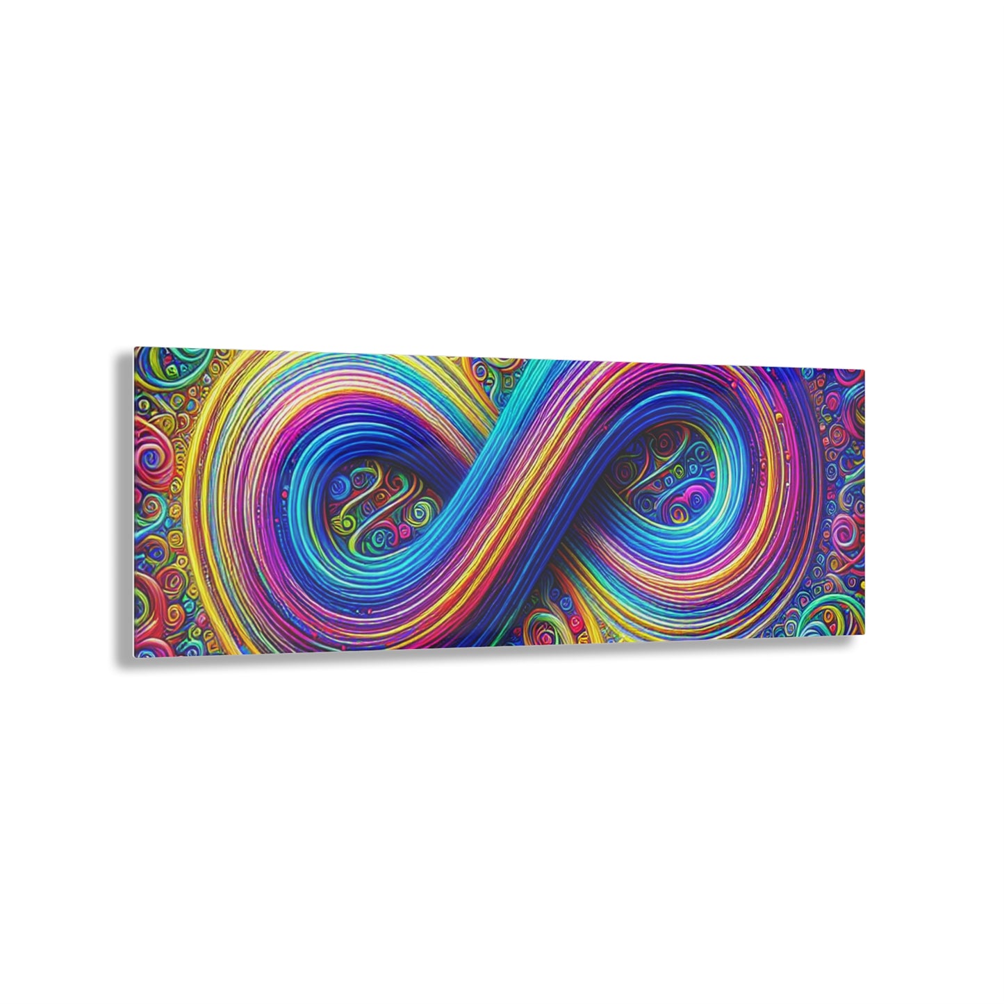 Cosmic Spirograph Symphony. Trippy infinity Pattern 1/4" Glossy Acrylic Art