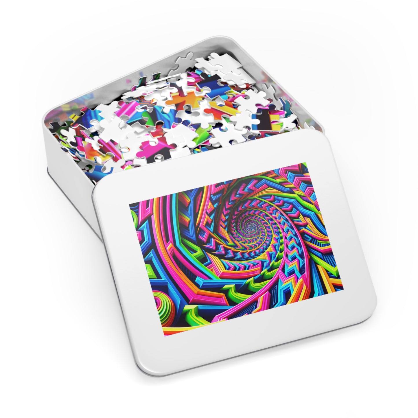 Neon Infinipat. - Neon Trippy Infinity Patterns Puzzle 30, 110, 252, and 1000 Pieces