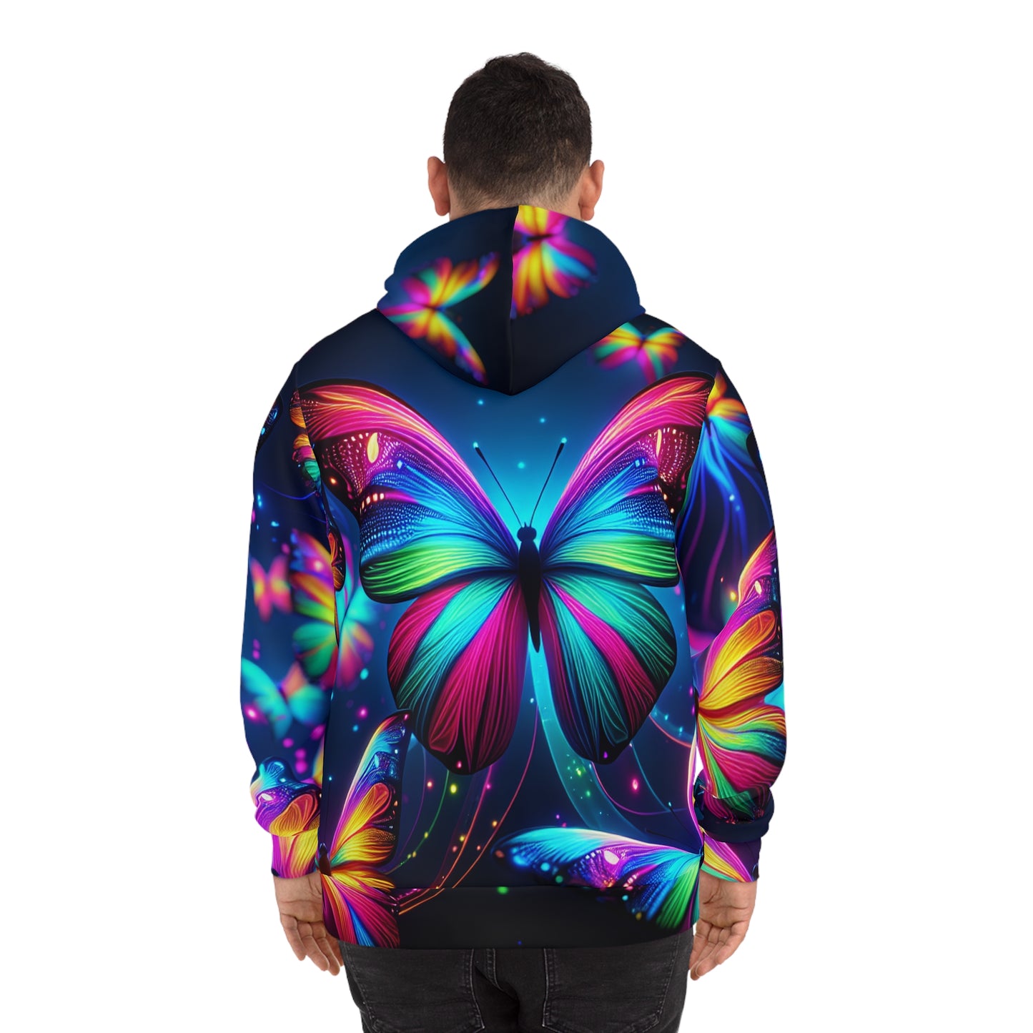 'Nebulae of Neon Butterflies' - Butterflies AOP Hoodie
