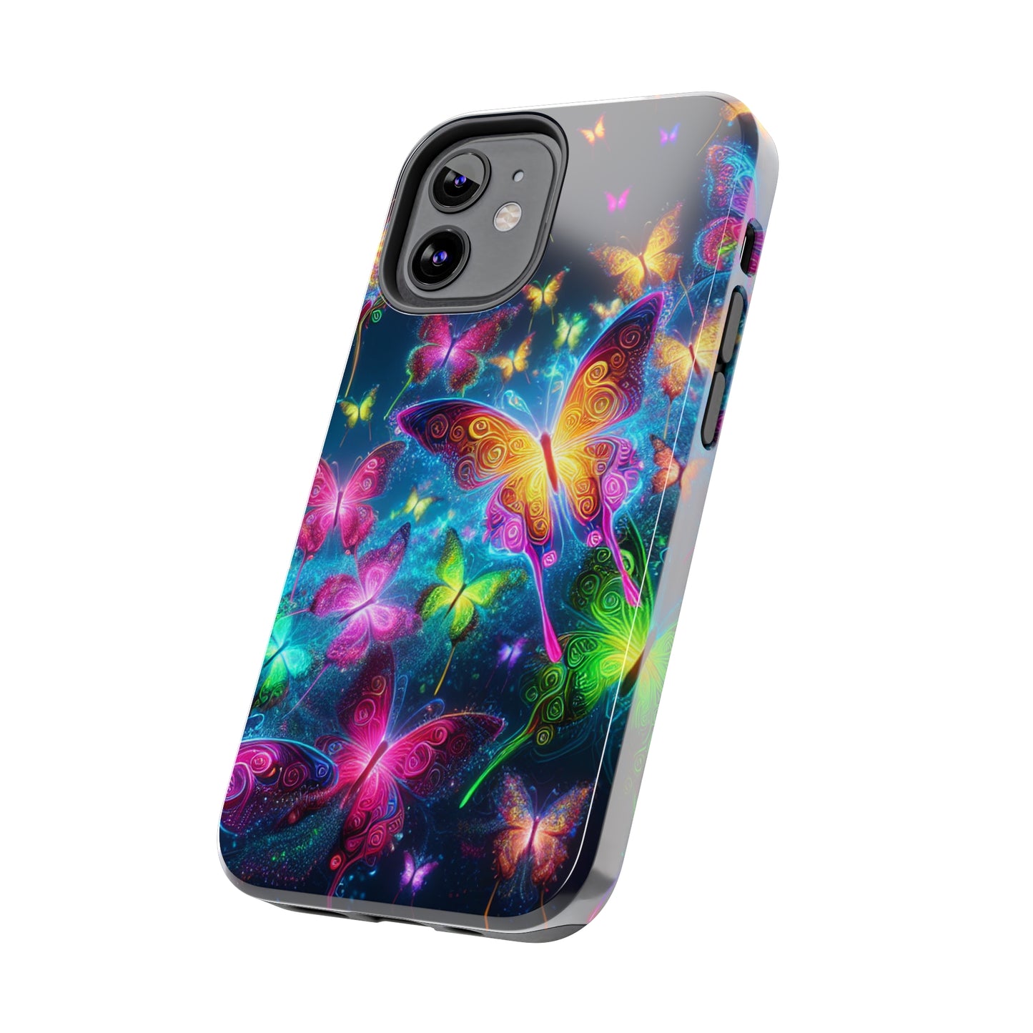 Neon Butterflies In Flight. NEON Butterflies Tough Phone Case