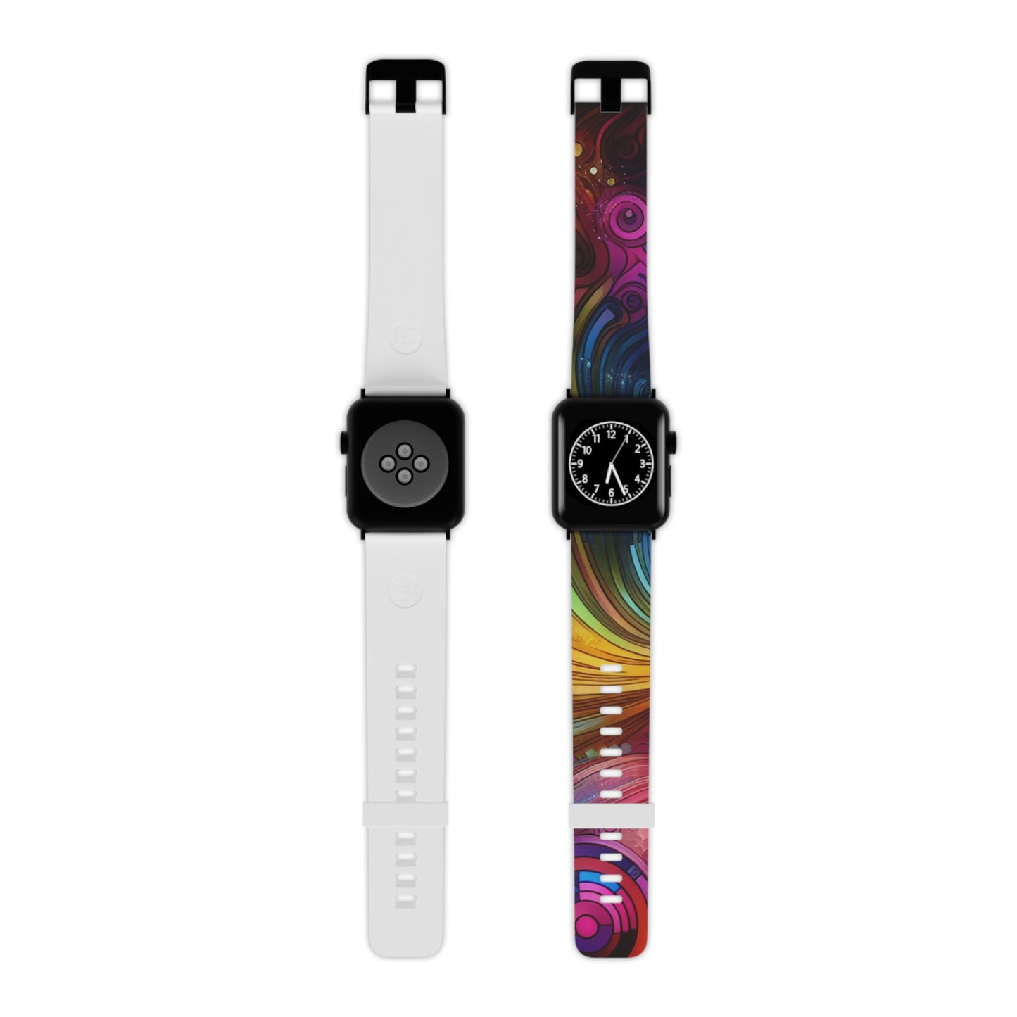 , and geometric shapes
"Neon Dreamscape." - Trippy Infinity Patterns Iwatch Band