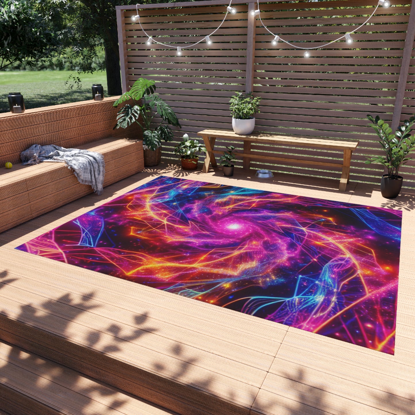 Neon Infinity Fantasia. Infinity Patterns Outdoor Rug