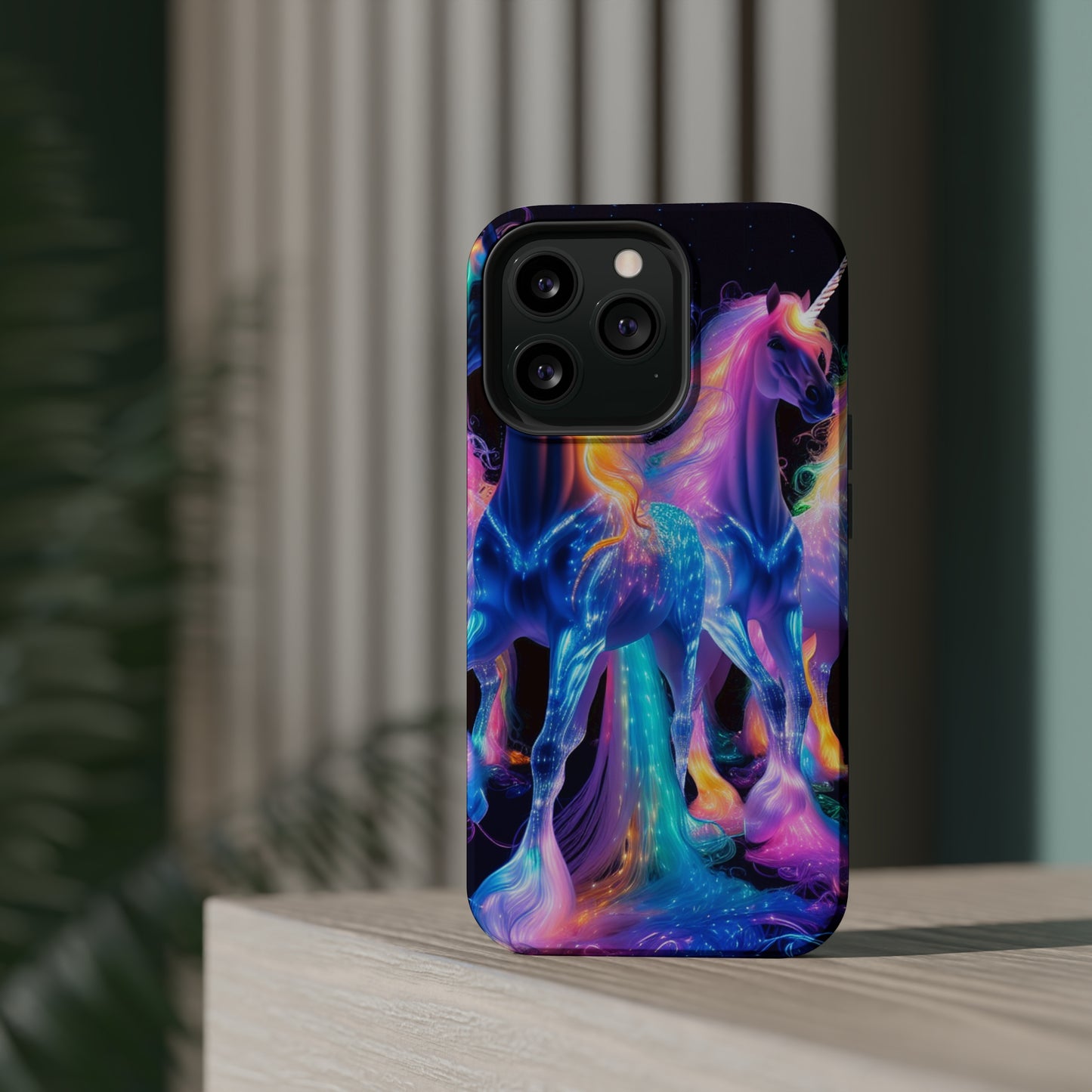 Neon Unicorn Bliss Neon Unicorns Premium Art Magsafe Magnet Tough IPhone 13 14 15 Pro Plus Max and Mini in Matte and Glossy Phone cases