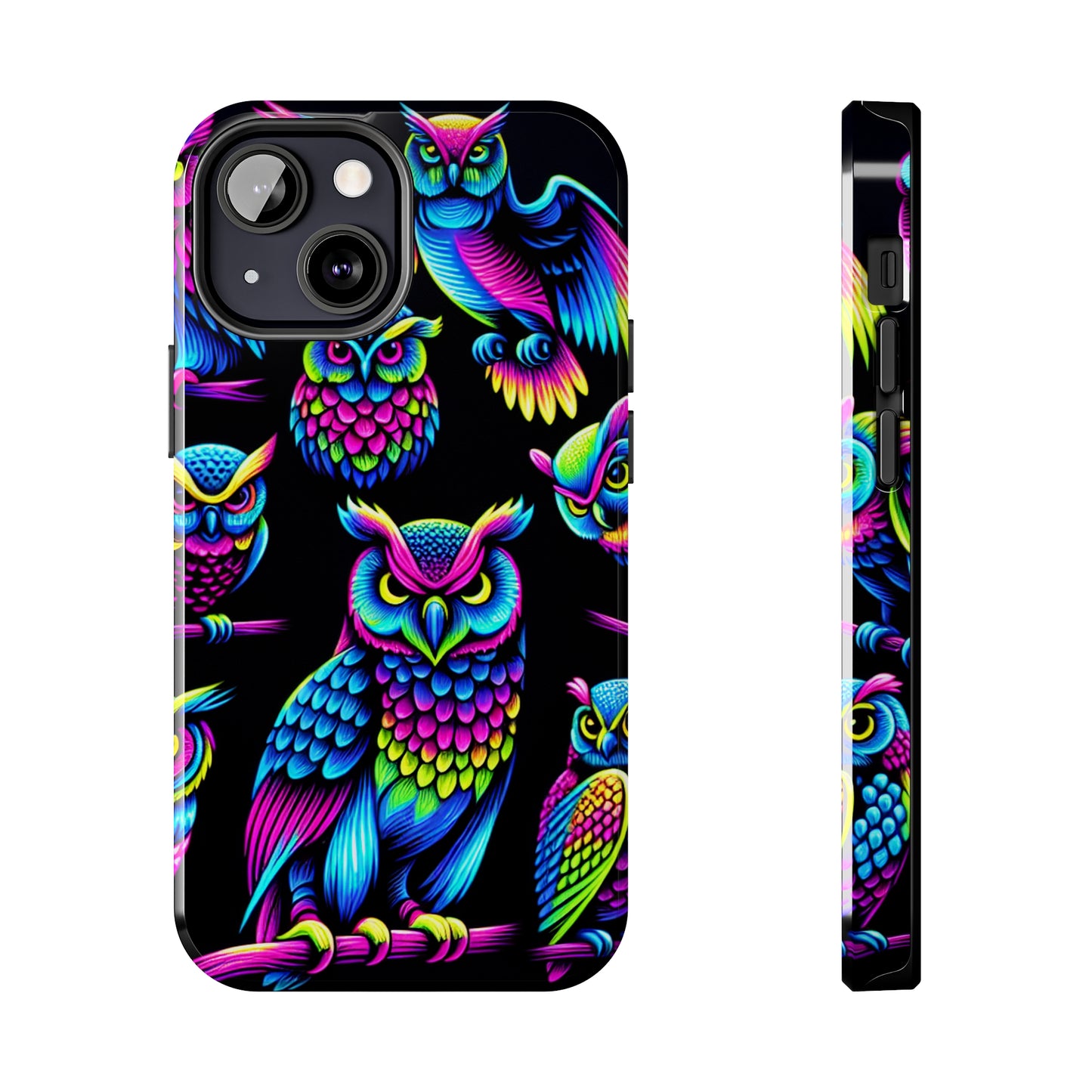 Neon Glowing Owls. NEON Owls Tough Phone Case