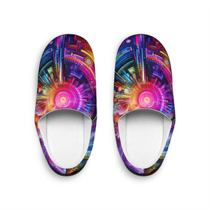 titled "Cyber Mindscapes":
"CyberMindzcape" - Neon Butterflies Woman's Indoor Slippers