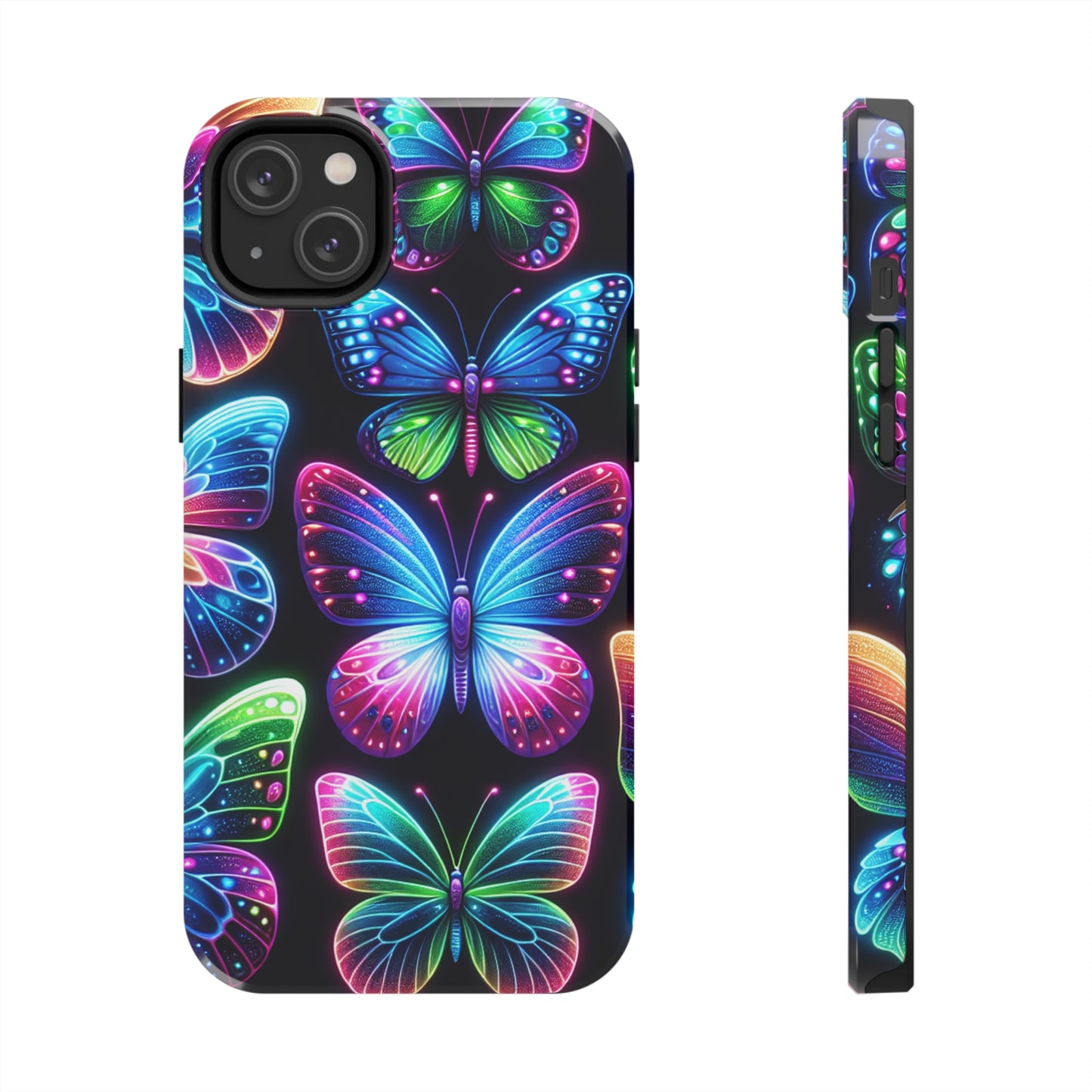"Dance of the Neon Butterflies" NEON Butterflies Tough Phone Case Iphone 6 7 8 9 10 11 12 13 14 SE X XR XS Pro Max Mini Plus