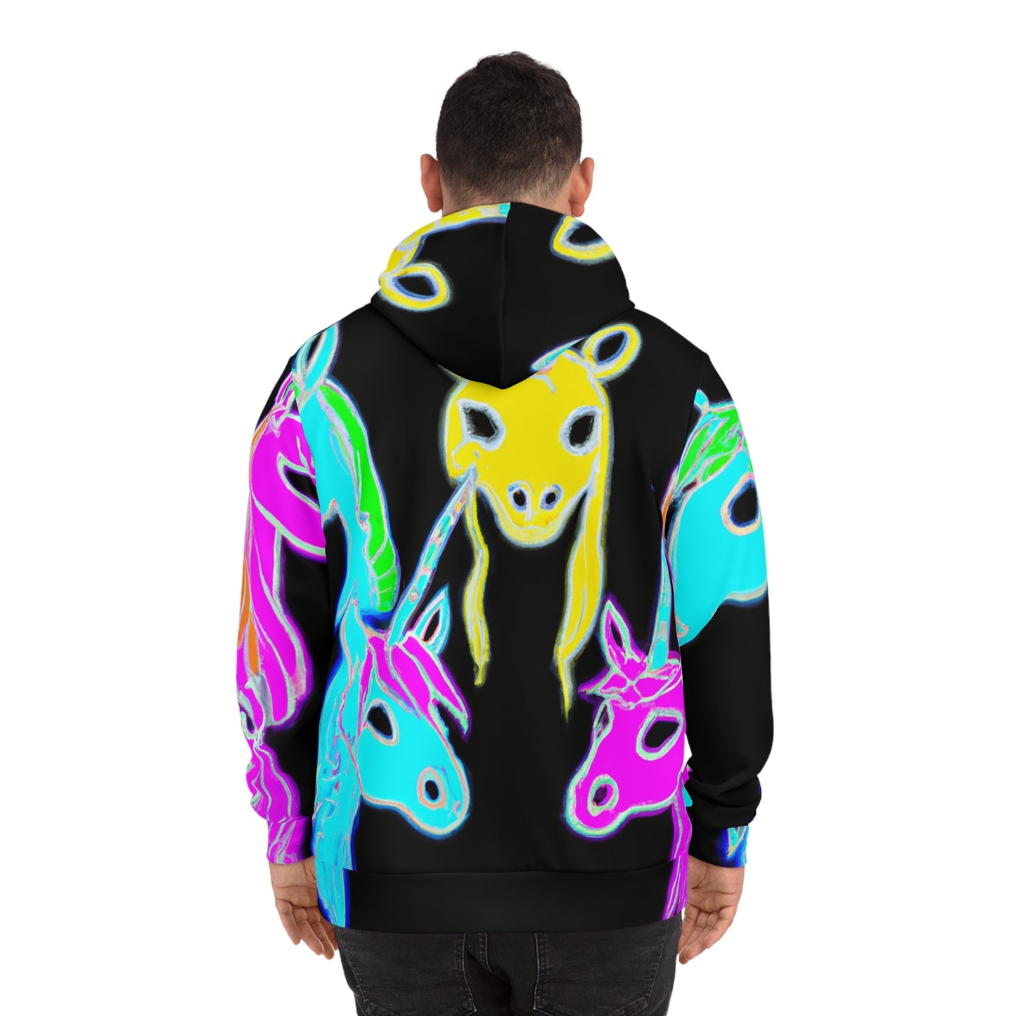 Neon Fantasy Unicorns. - Unicorns AOP Hoodie