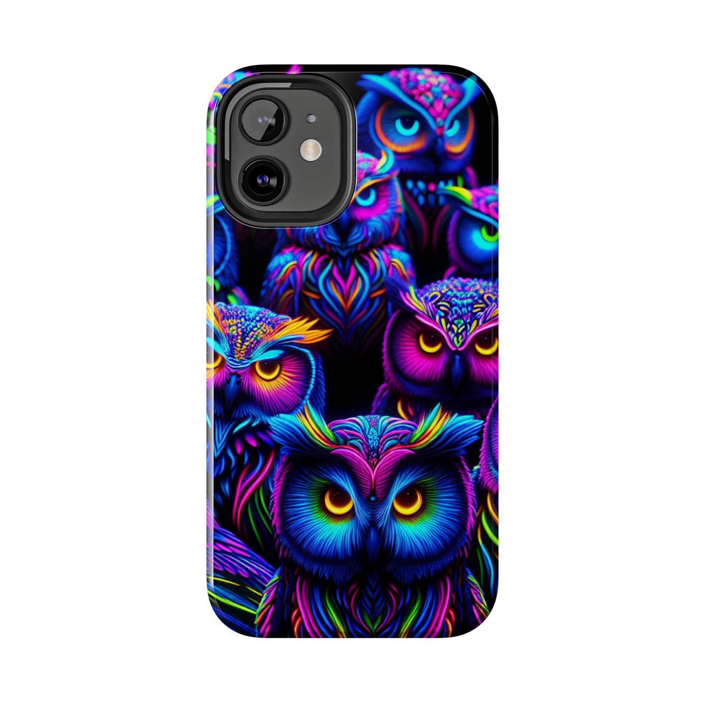 Neon Owl Congregation. NEON Owls Tough Phone Case