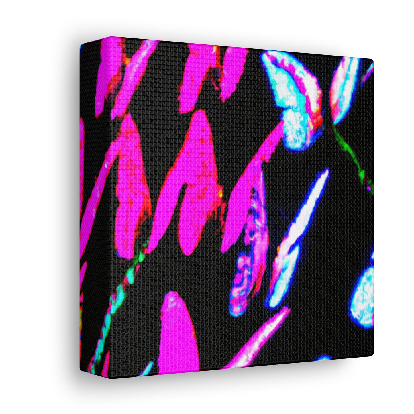 "Neon-Butterfly Prism" Neon Butterflies Art Canvas