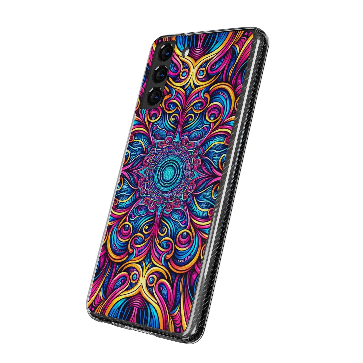 "Fantasia of Fluorescence" Infinity Patterns Art Polycarbonate Phone Case Samsung Galaxy s21 s22 Google Pixel 6 Iphone 11 12 13 14 Pro Max Mini Plus