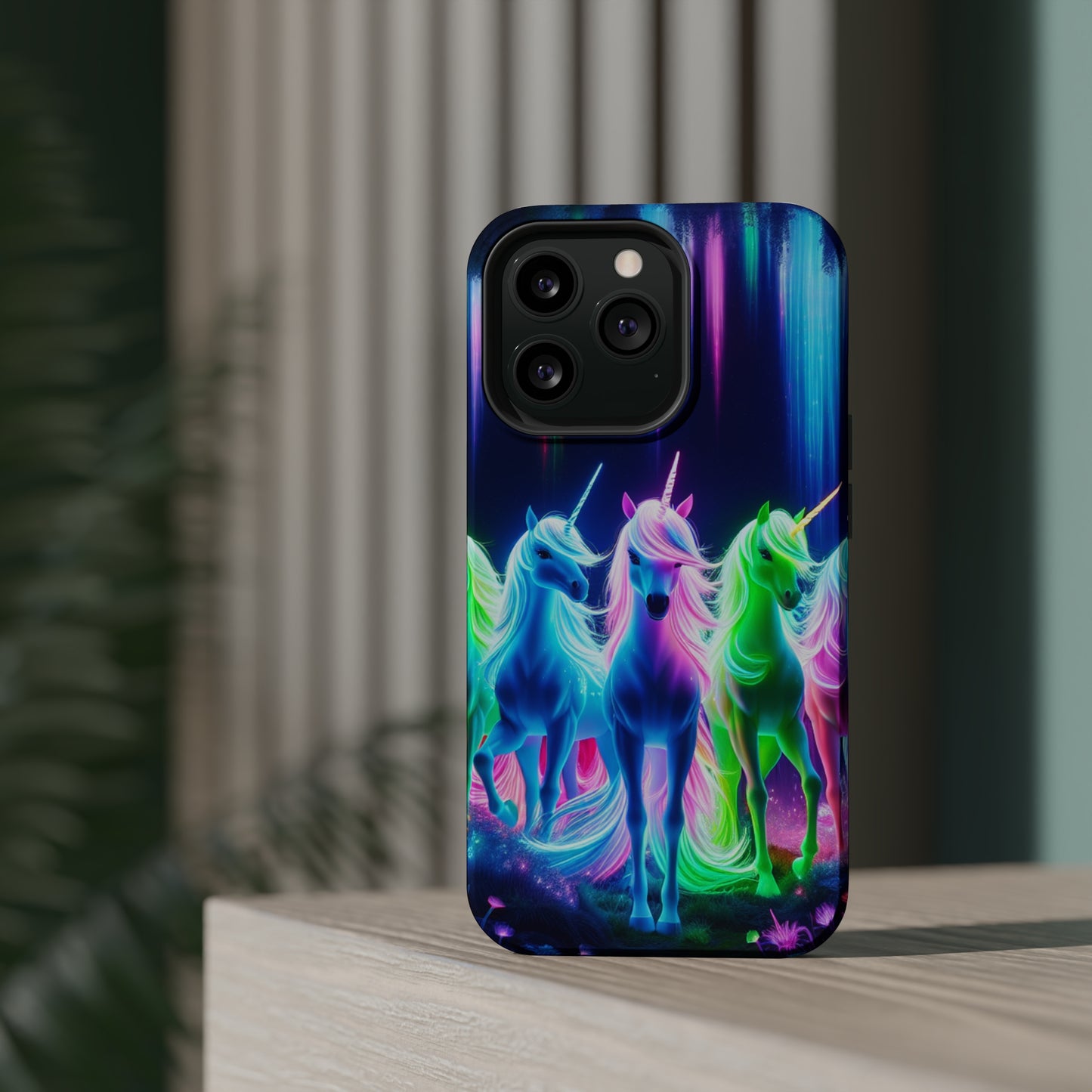 Neon Unicorn Pods. Neon Unicorns Premium Art Magsafe Magnet Tough IPhone 13 14 15 Pro Plus Max and Mini in Matte and Glossy Phone cases
