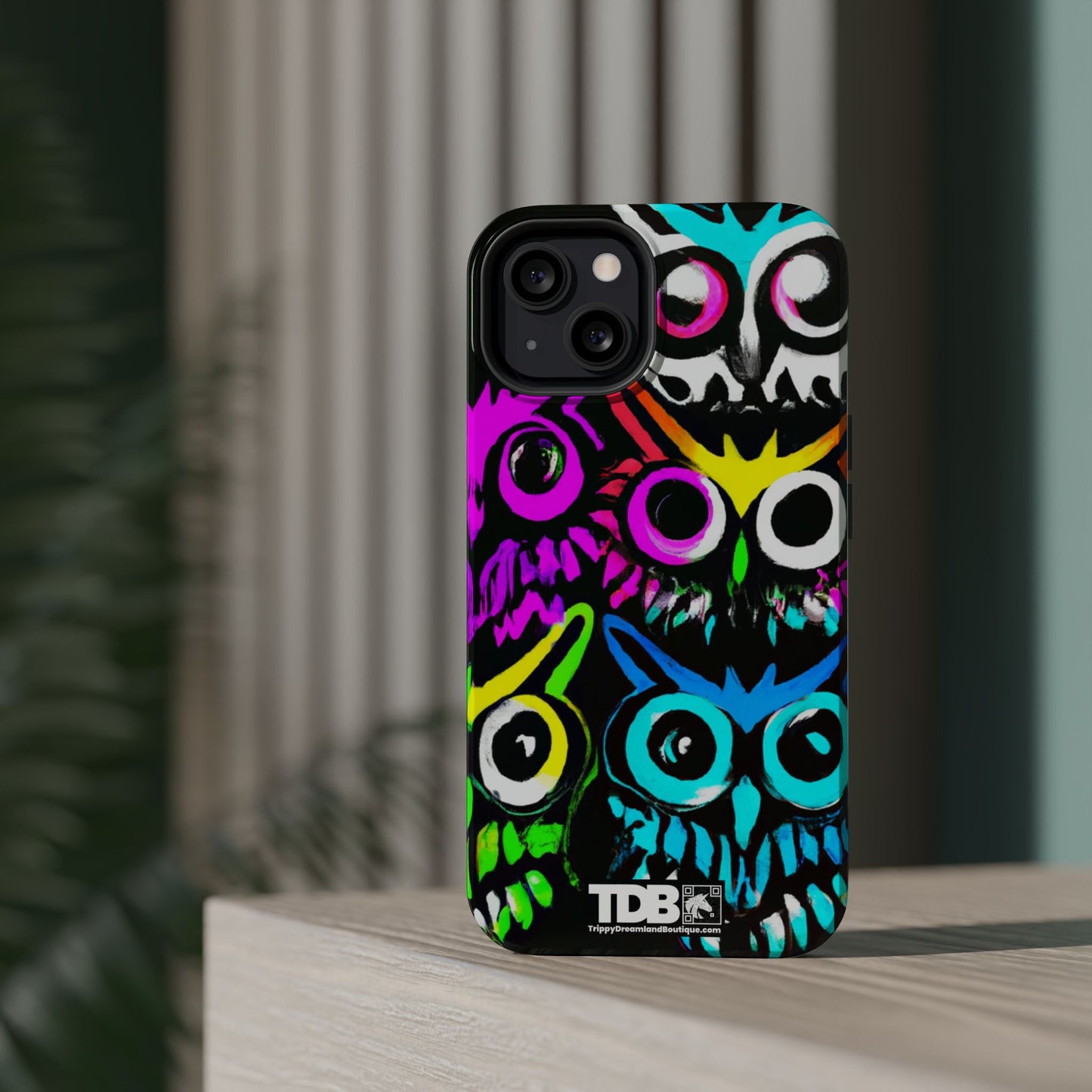 TDB iPhone Magnetic Tough Case - Psychedelic Rave Owl Design