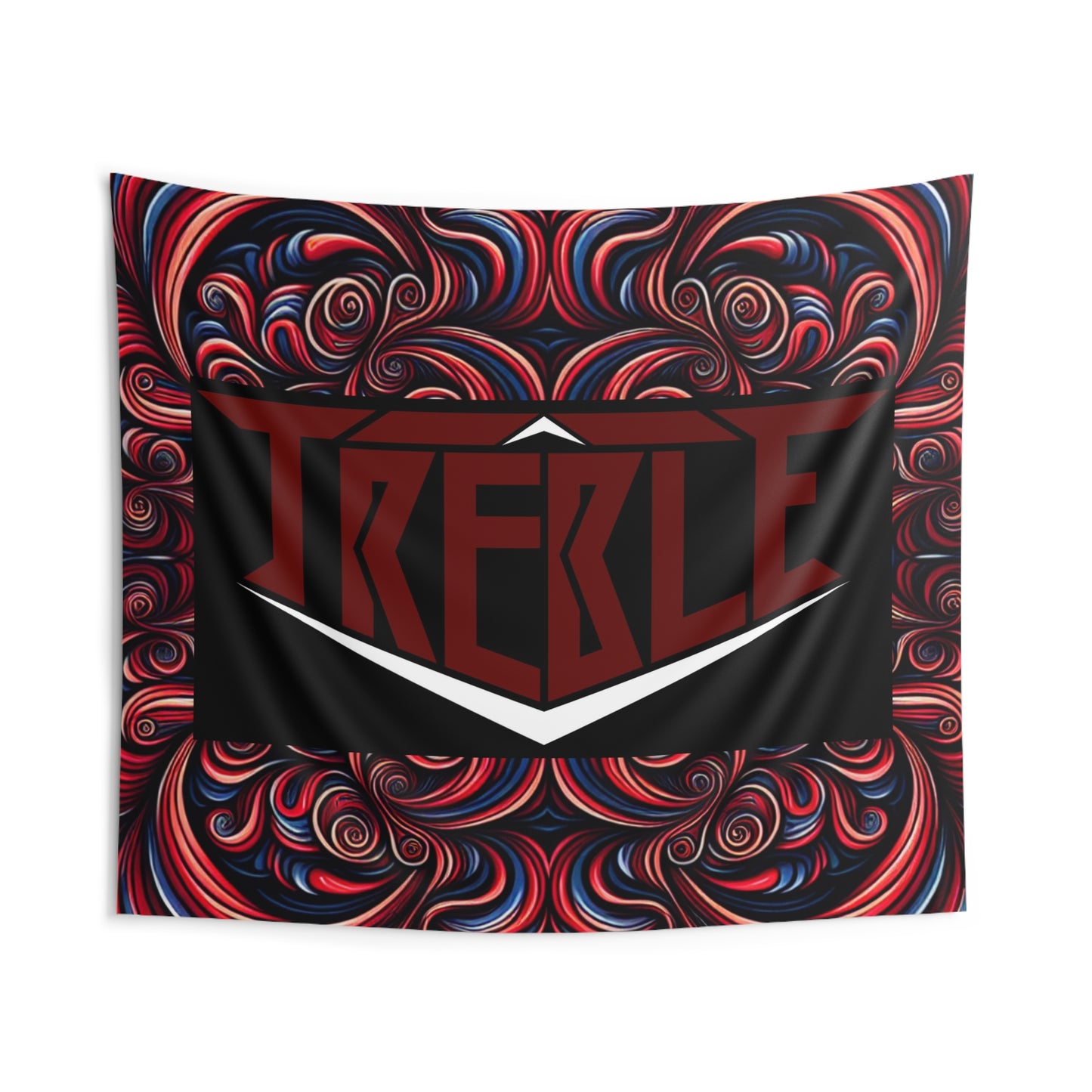 Treble Wine-scape Infinity. Red & Black Infinity Patterns Art Tapestry