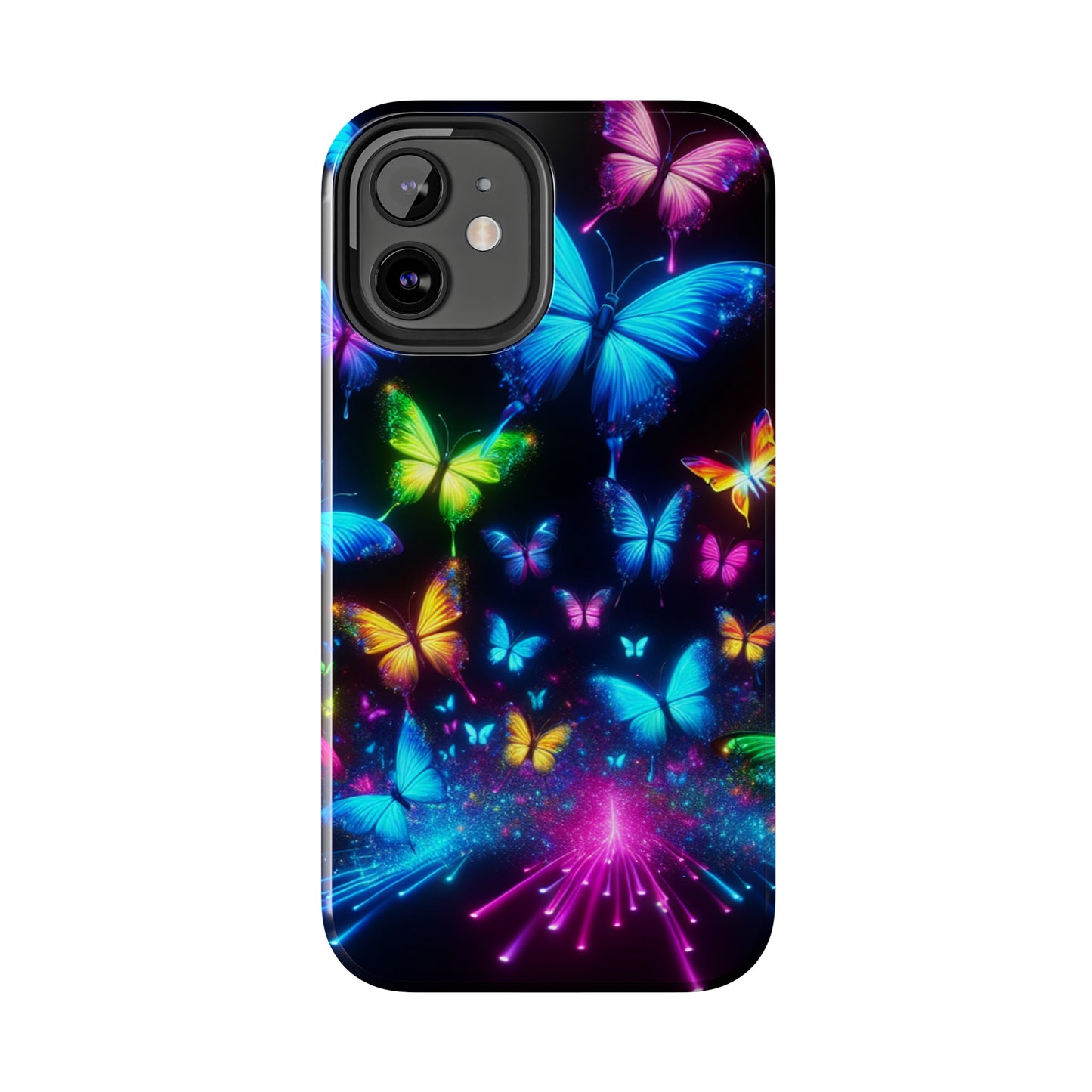"Electric Flutterby Glow" NEON Butterflies Tough Phone Case