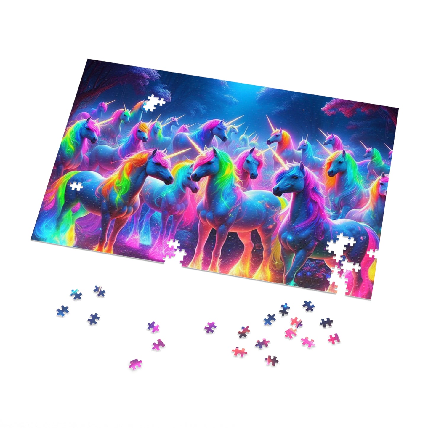 Neonu-Cluster - Neon Unicorns Puzzle 30, 110, 252, and 1000 Pieces