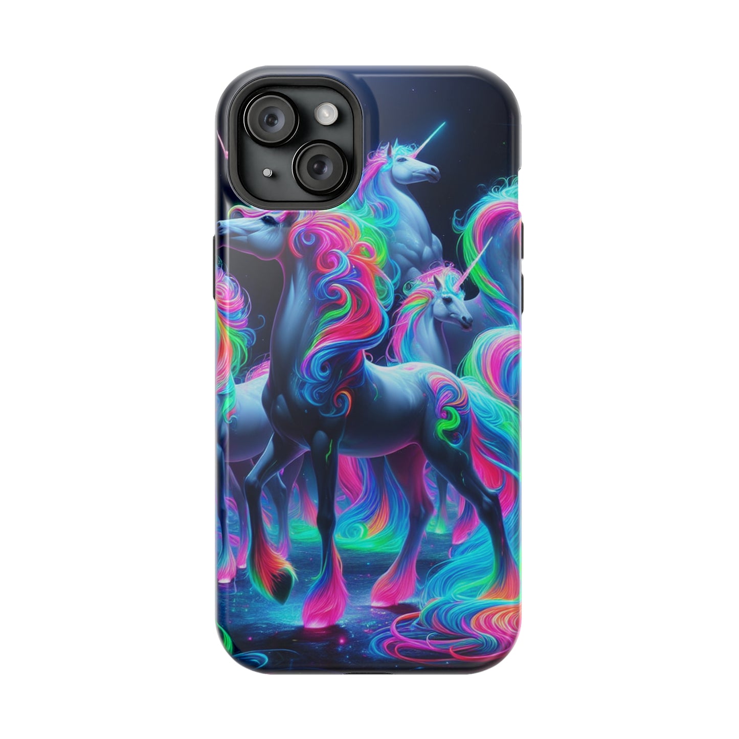 Neon Unicorn Prism. Neon Unicorns Premium Art Magsafe Magnet Tough IPhone 13 14 15 Pro Plus Max and Mini in Matte and Glossy Phone cases
