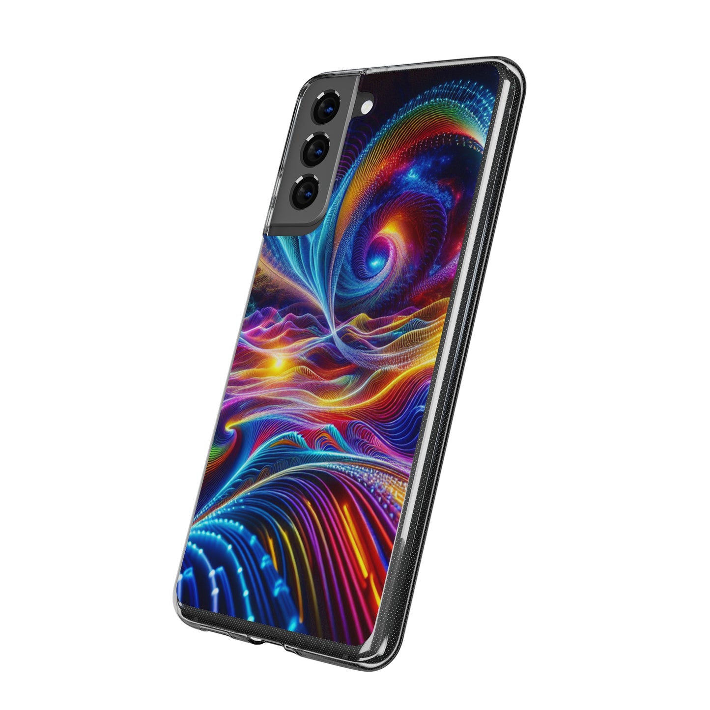 Neon Vortex. Infinity Patterns Art Polycarbonate Phone Case