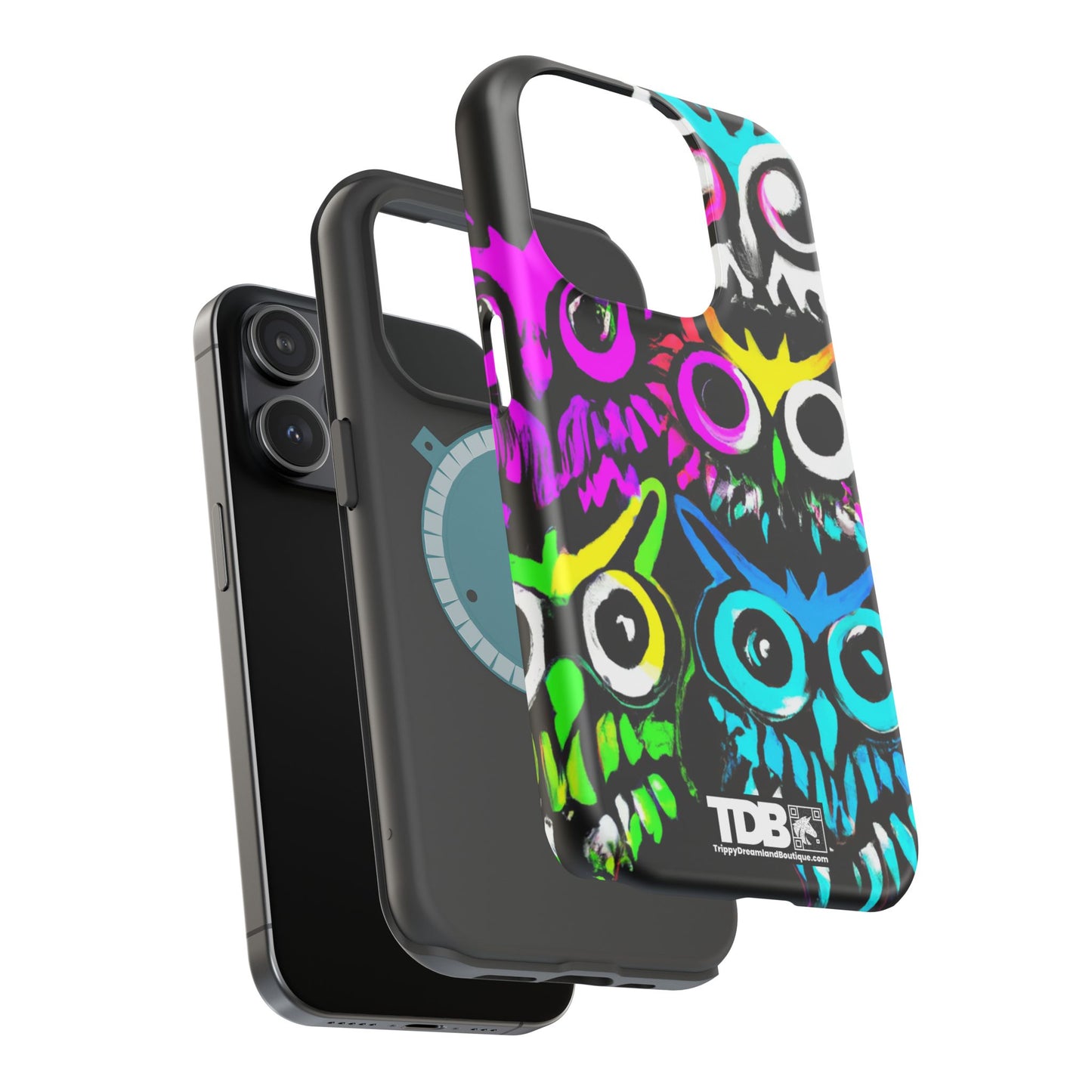TDB iPhone Magnetic Tough Case - Psychedelic Rave Owl Design