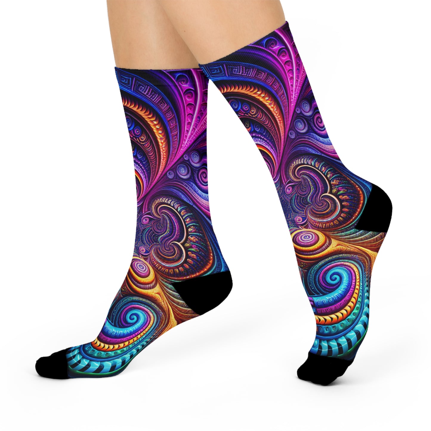 "Infinite Radiance" Trippy Cushioned Crew Socks