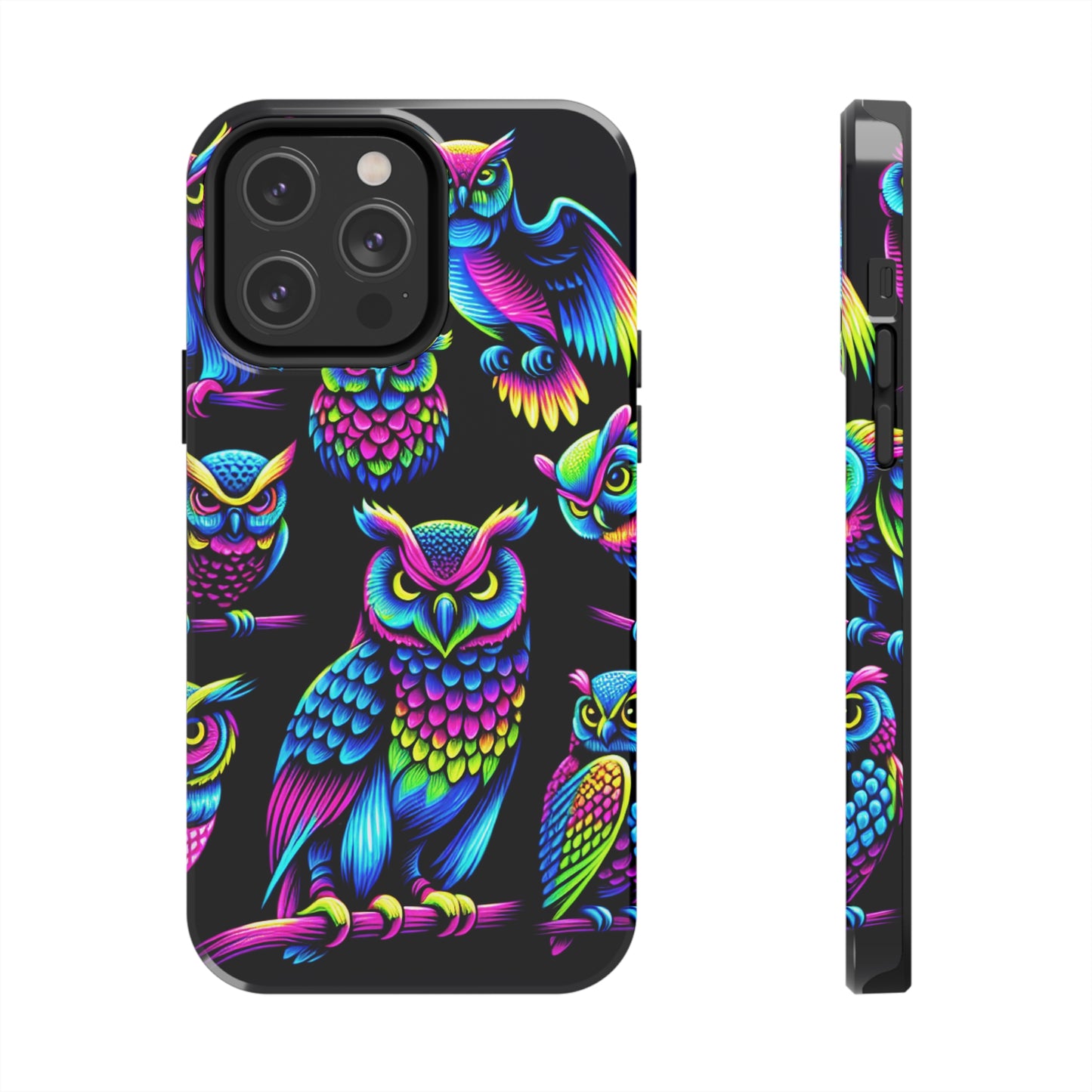 Neon Glowing Owls. NEON Owls Tough Phone Case