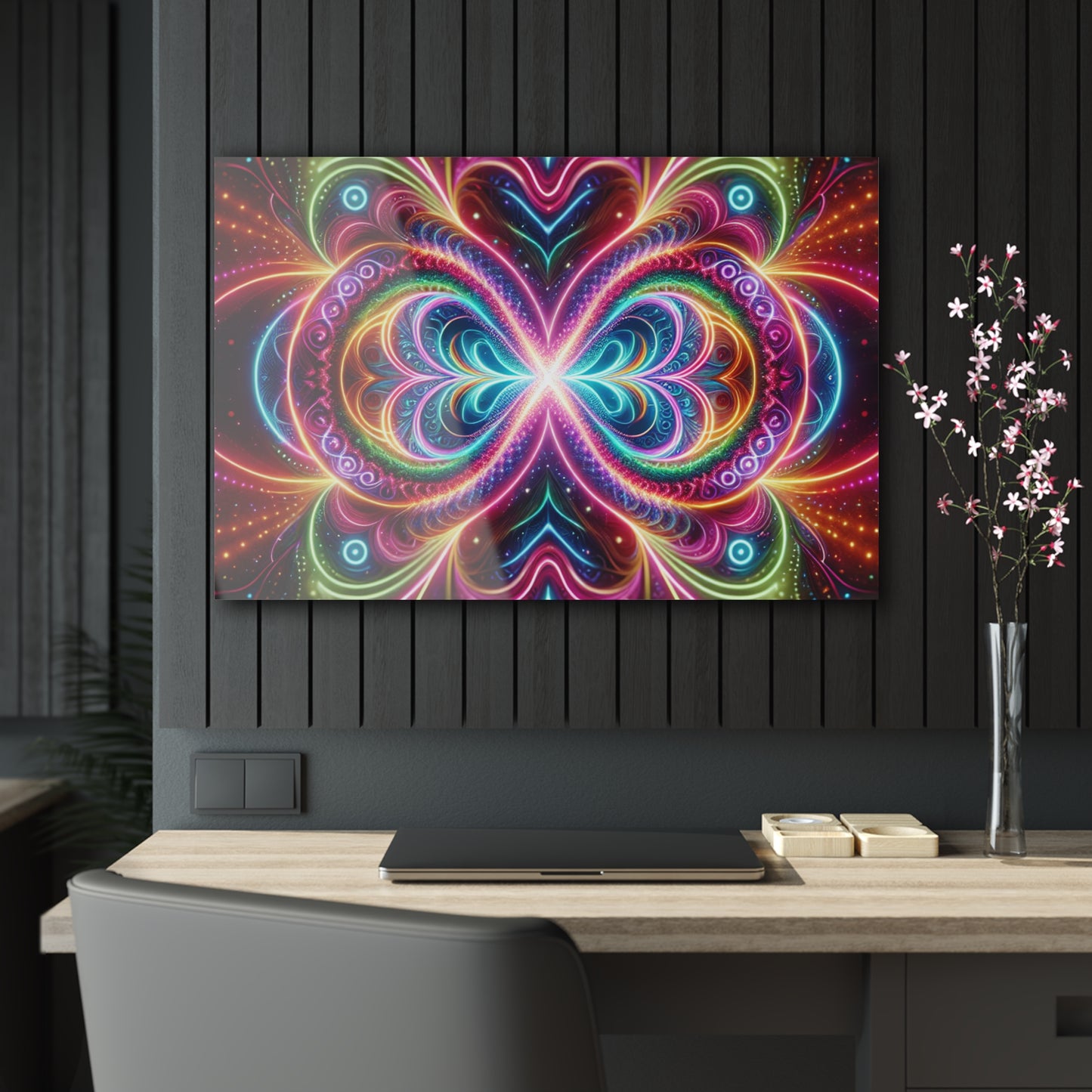 Dreamscape Entanglement. Trippy infity Pattern 1/4" Glossy Acrylic Art