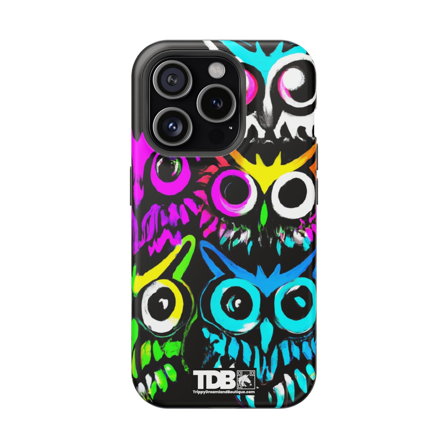 TDB iPhone Magnetic Tough Case - Psychedelic Rave Owl Design