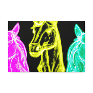 "Neon Unicorn Glow" NEON Unicorns Art Canvas