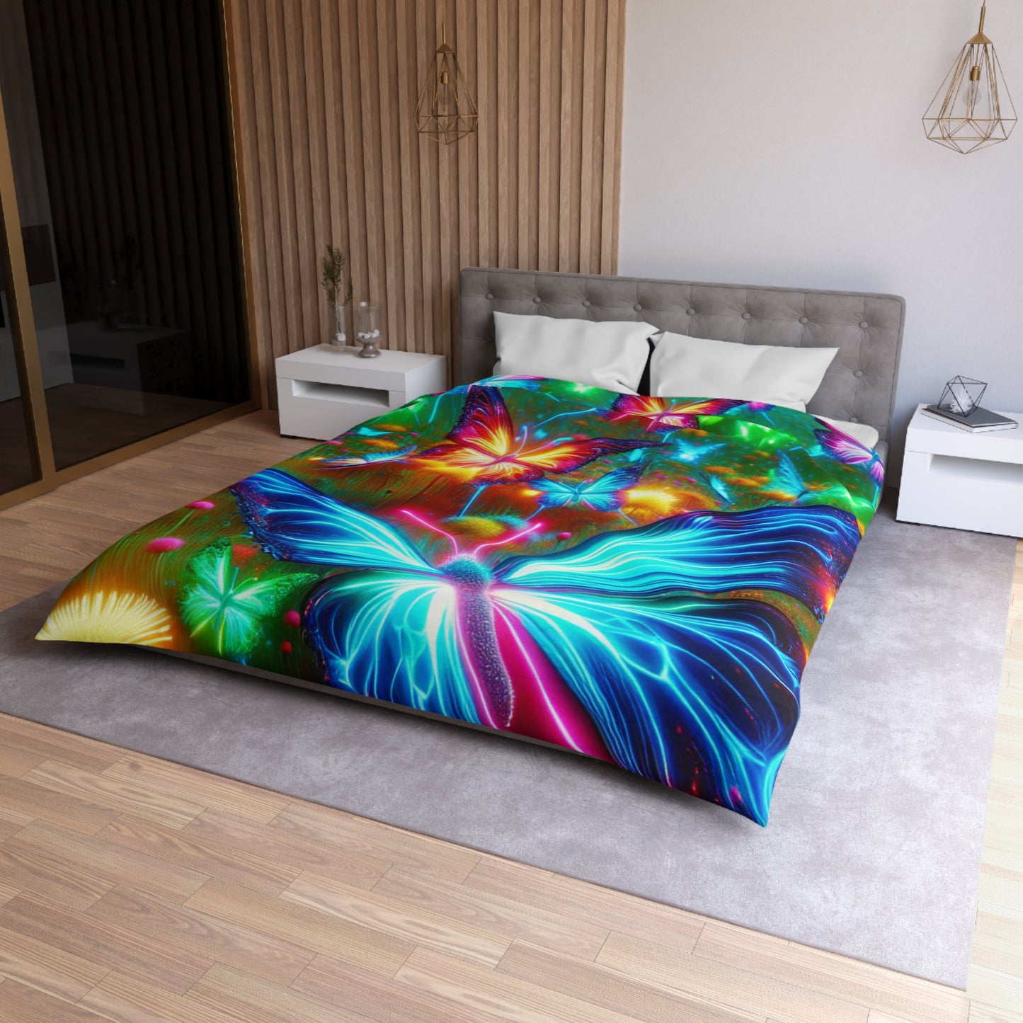 Leonardo de LaVisione - NEON Butterflies Microfiber Duvet Cover