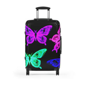"Neon Flight Fantasia" - Neon Butterflies Suitcase