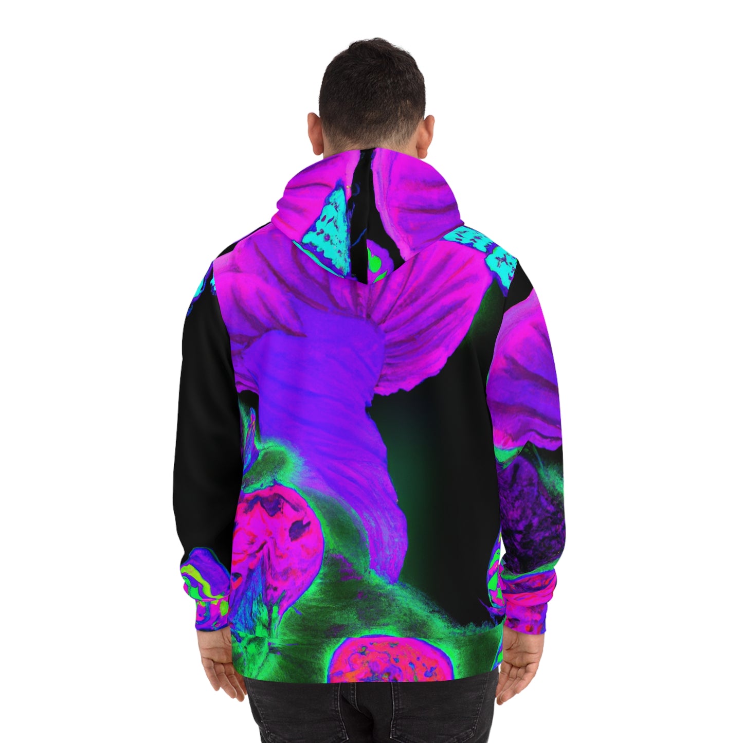 "Neon Flight of Fancy" - Butterflies & Mushrooms AOP Hoodie