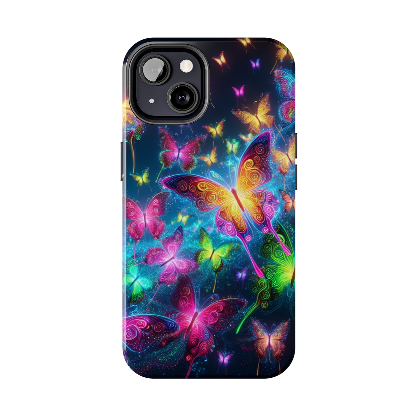 Neon Butterflies In Flight. NEON Butterflies Tough Phone Case