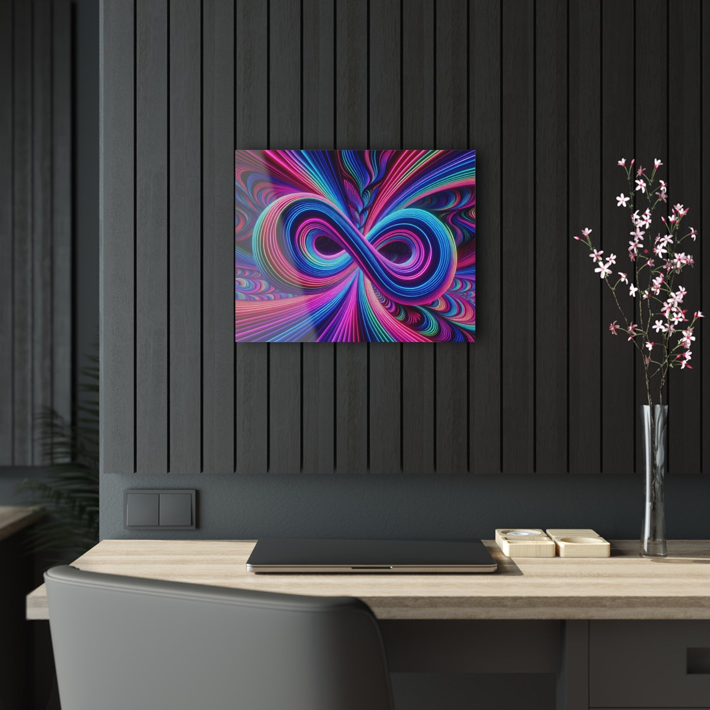 Cosmic Geometrica Splendor. Trippy infity Pattern 1/4" Glossy Acrylic Art