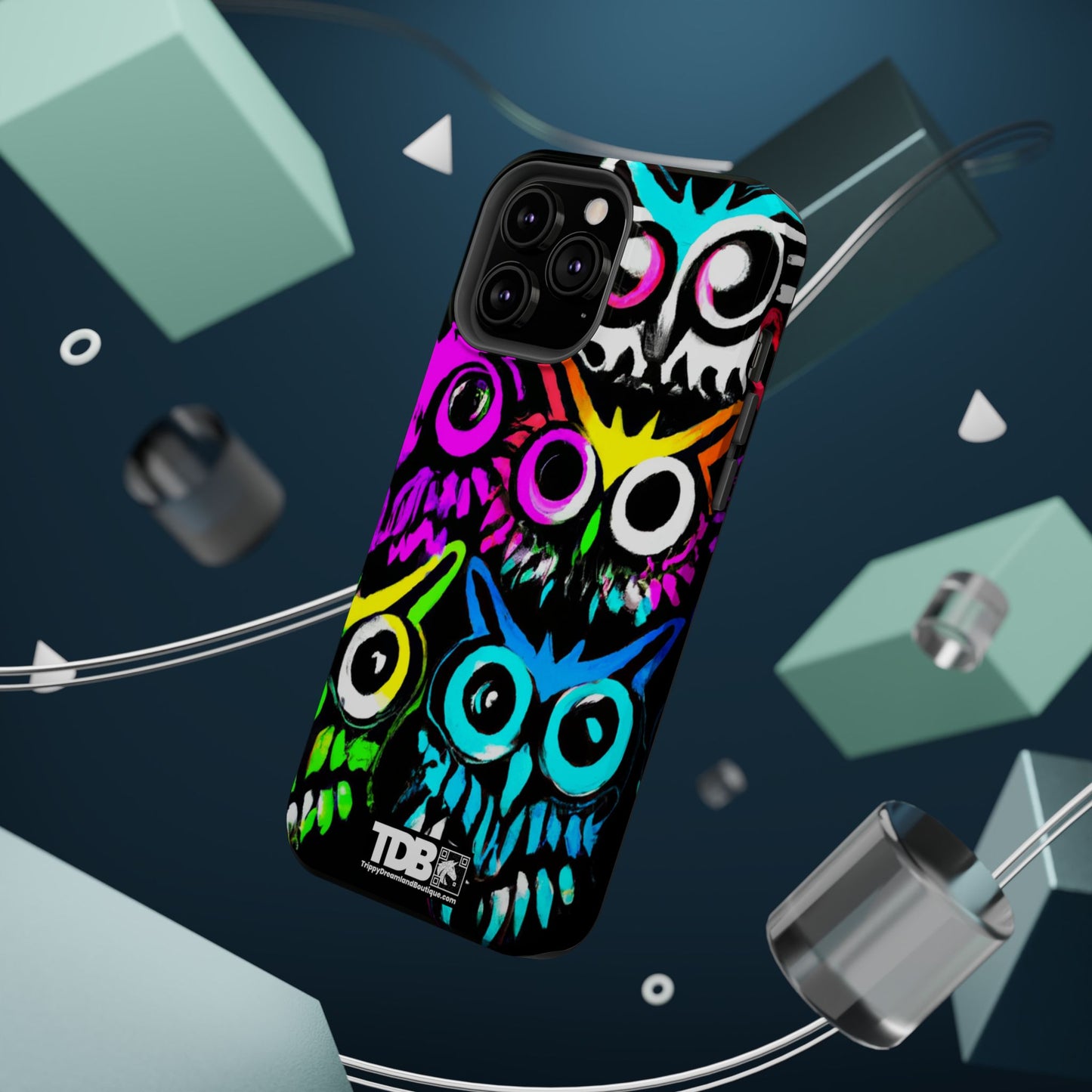 TDB iPhone Magnetic Tough Case - Psychedelic Rave Owl Design