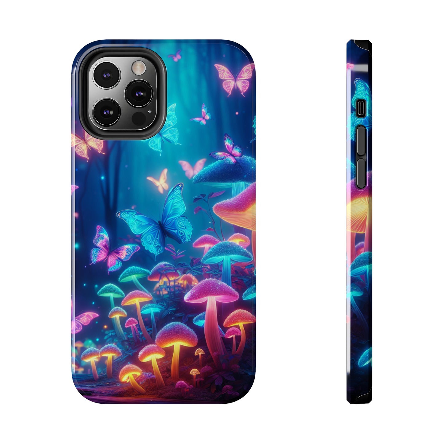 Luminous Jewels in the Forest. Mushrooms & Butterflies Tough Phone Case