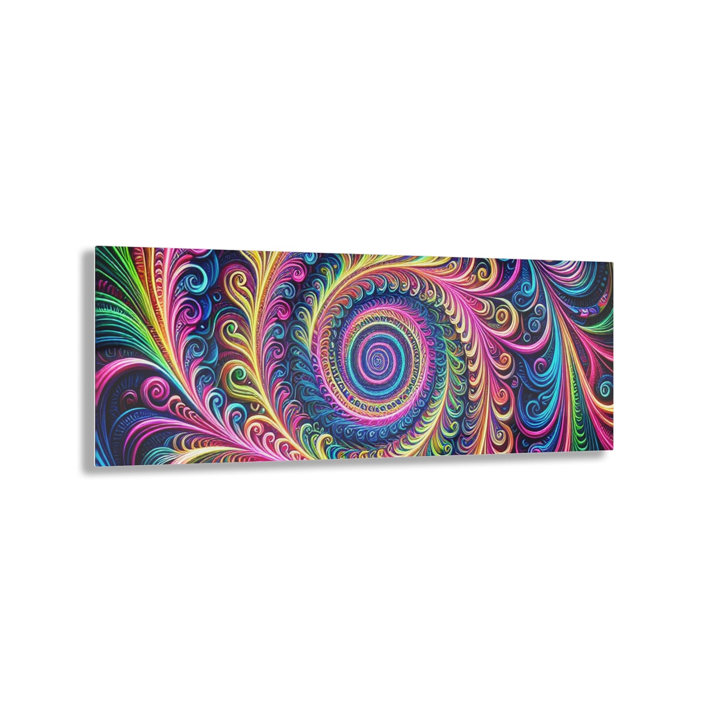 Neon Infinity Infinity Prismatic Vortex Trippy infity Pattern 1/4" Glossy Acrylic Art