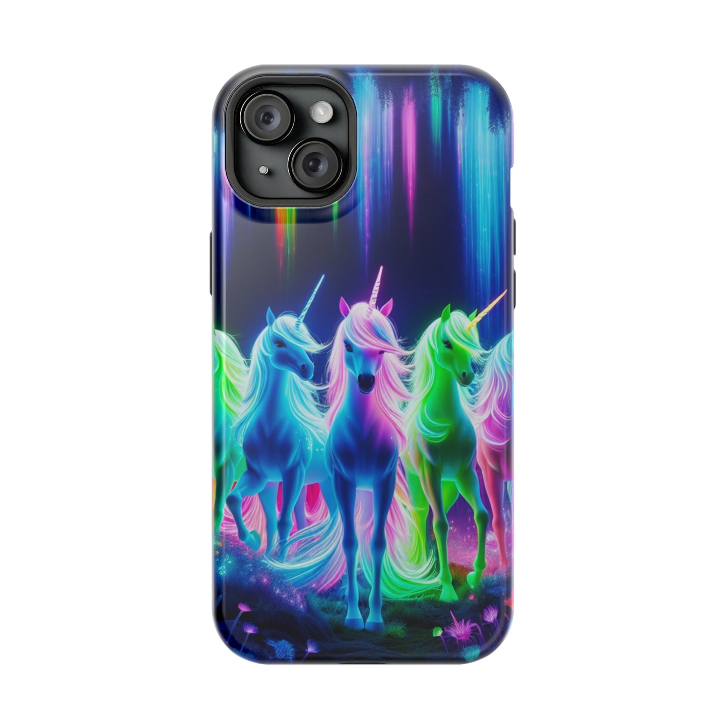 Neon Unicorn Pods. Neon Unicorns Premium Art Magsafe Magnet Tough IPhone 13 14 15 Pro Plus Max and Mini in Matte and Glossy Phone cases