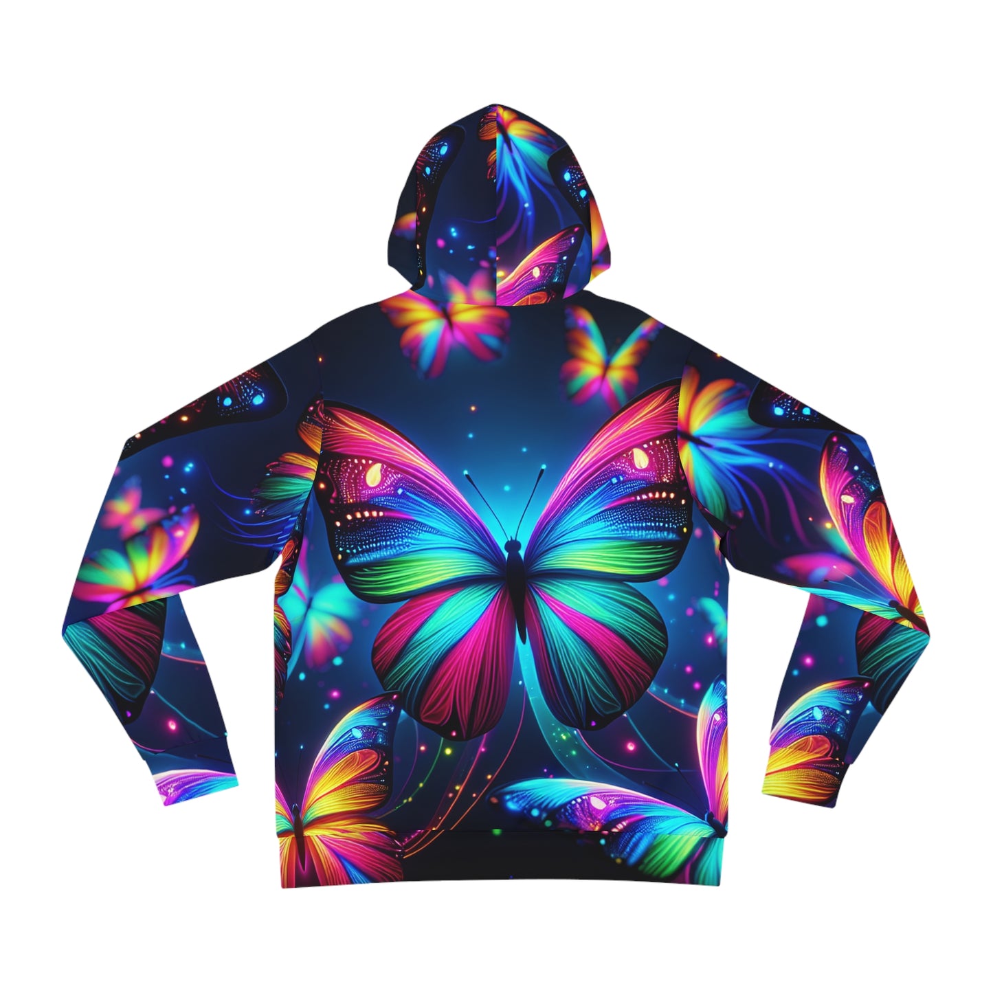 'Nebulae of Neon Butterflies' - Butterflies AOP Hoodie