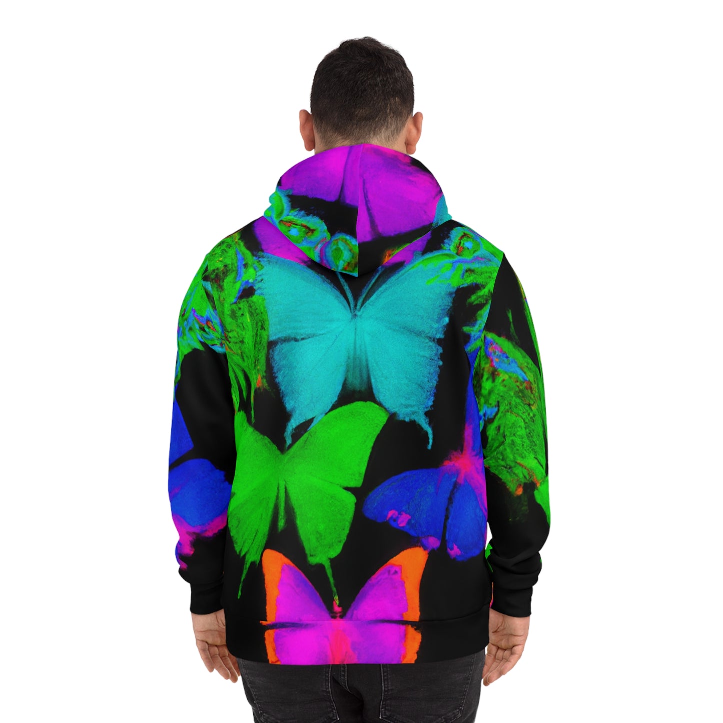 "Neon Flight Fantasy" - Butterflies AOP Hoodie