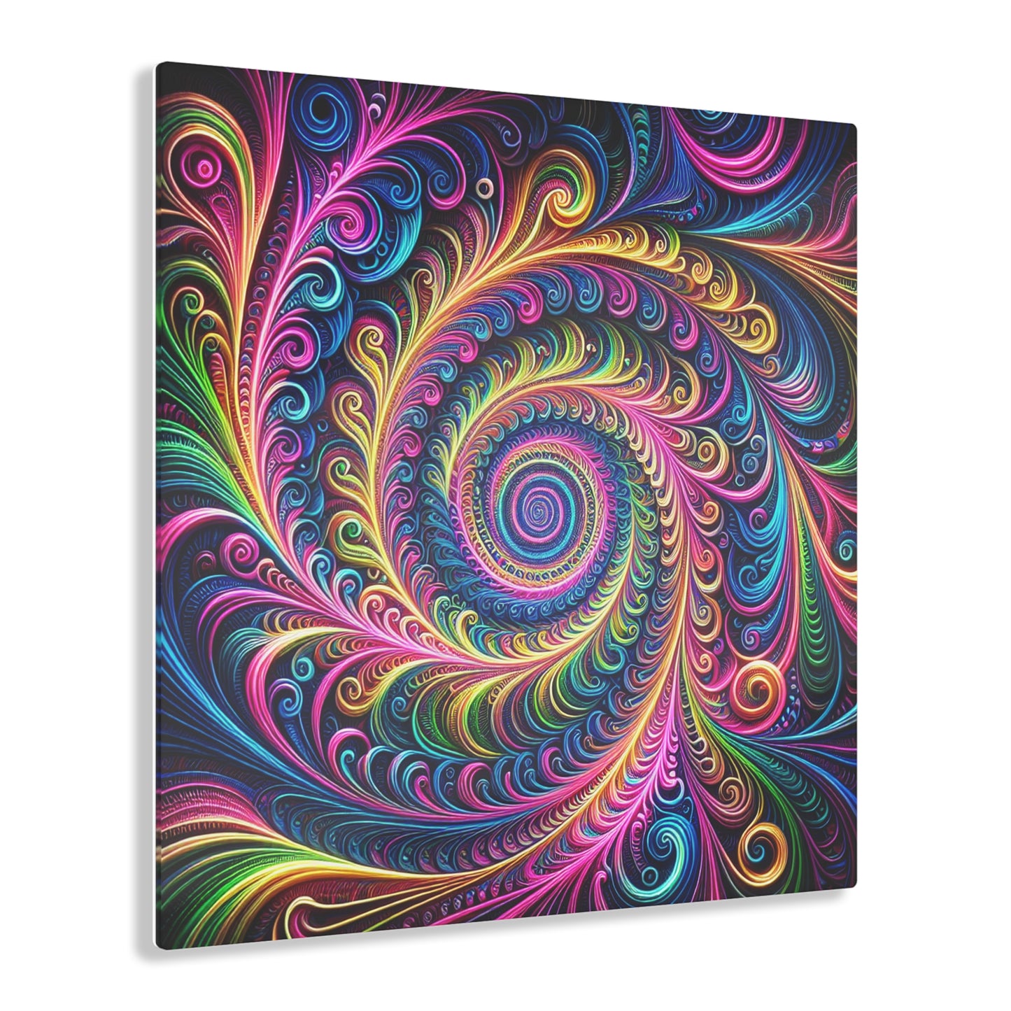 Neon Infinity Infinity Prismatic Vortex Trippy infity Pattern 1/4" Glossy Acrylic Art