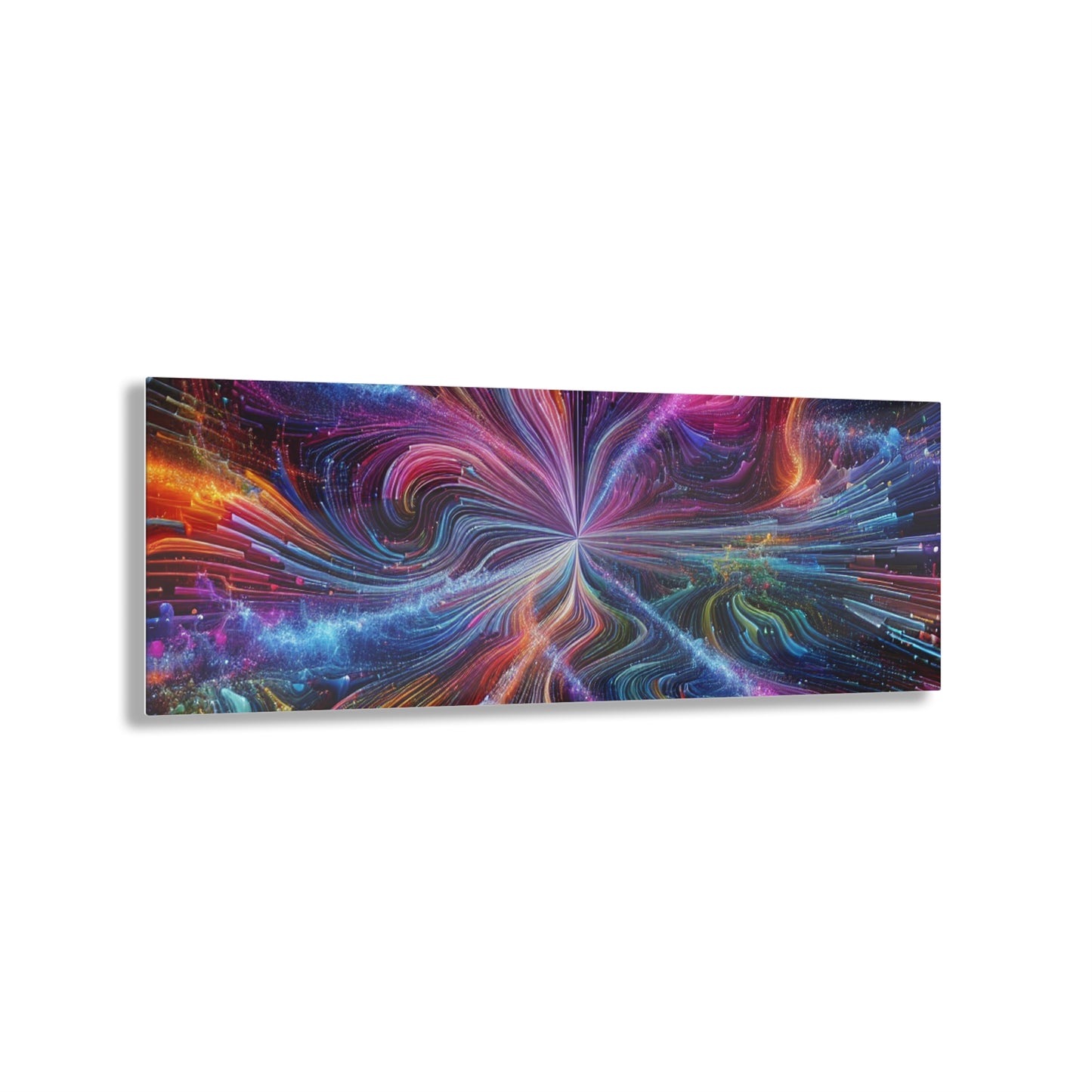 Cosmic Chromatic Splendor. Trippy infinity Pattern 1/4" Glossy Acrylic Art