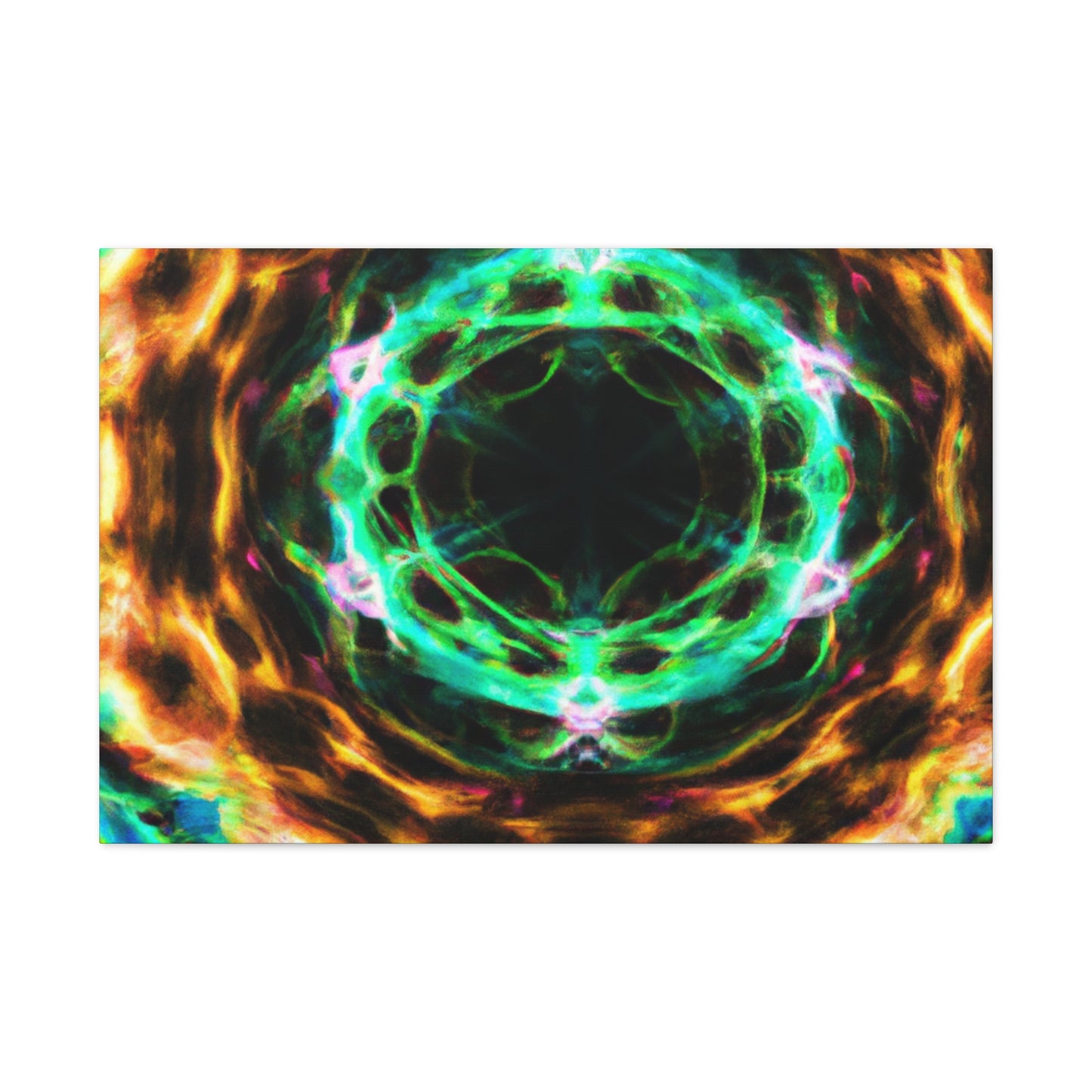 Galactic Neon Hyperspace Splatter. Trippy Infinity Patterns Art Canvas