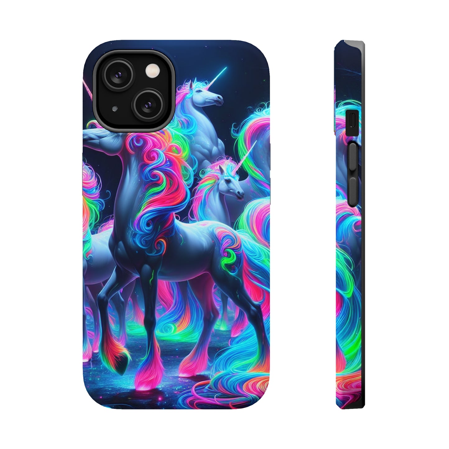 Neon Unicorn Prism. Neon Unicorns Premium Art Magsafe Magnet Tough IPhone 13 14 15 Pro Plus Max and Mini in Matte and Glossy Phone cases